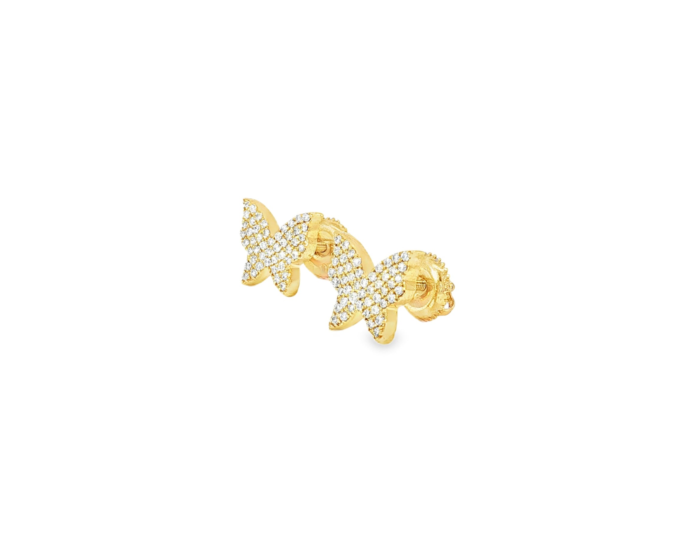 10k Gold Diamond Butterfly Earrings with Round Brilliant Cut 0.30ct - AVI THE JEWELER