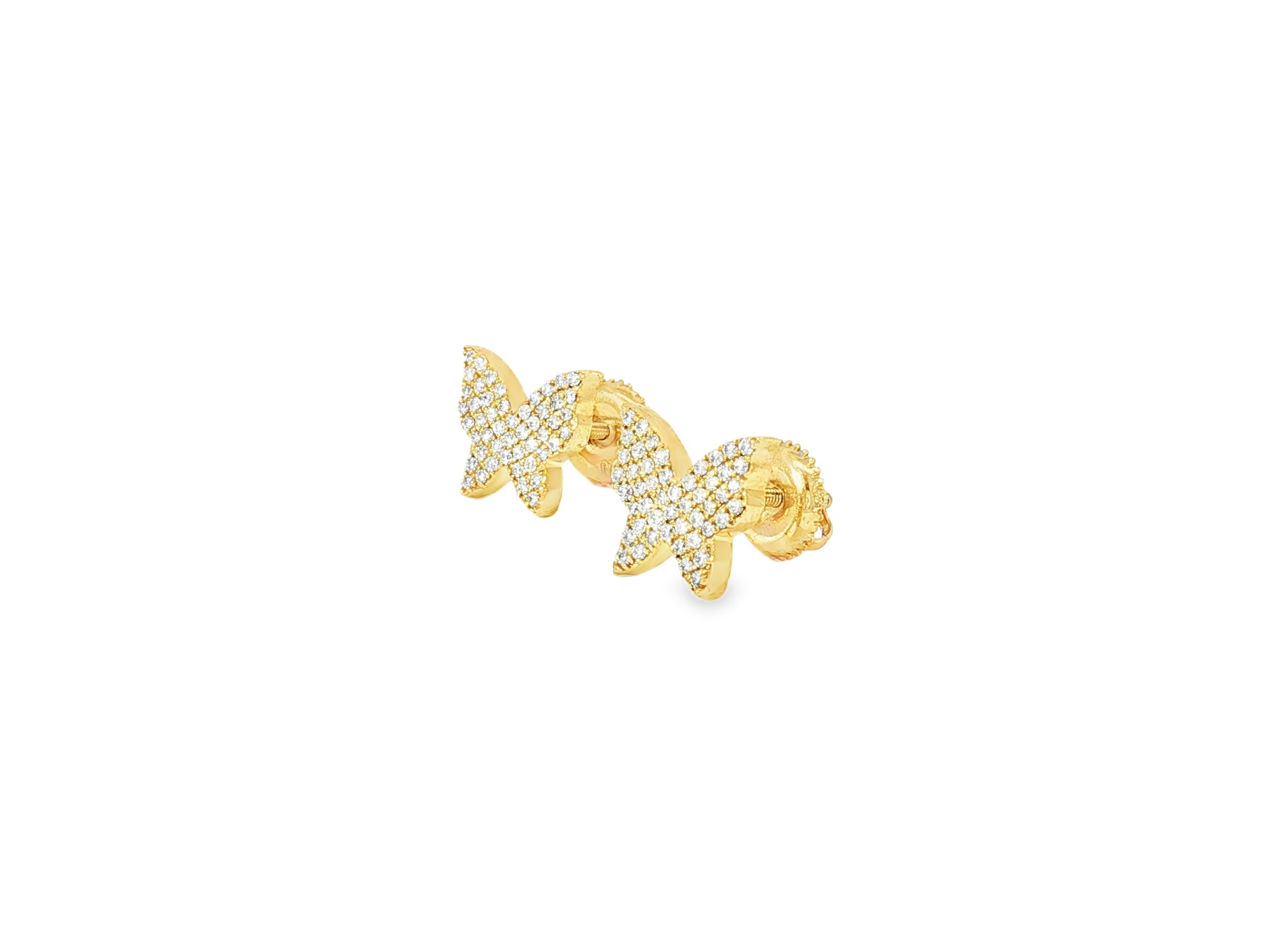 10k Gold Diamond Butterfly Earrings with Round Brilliant Cut 0.30ct - AVI THE JEWELER