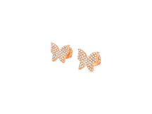 10k Gold Diamond Butterfly Earrings with Round Brilliant Cut 0.30ct