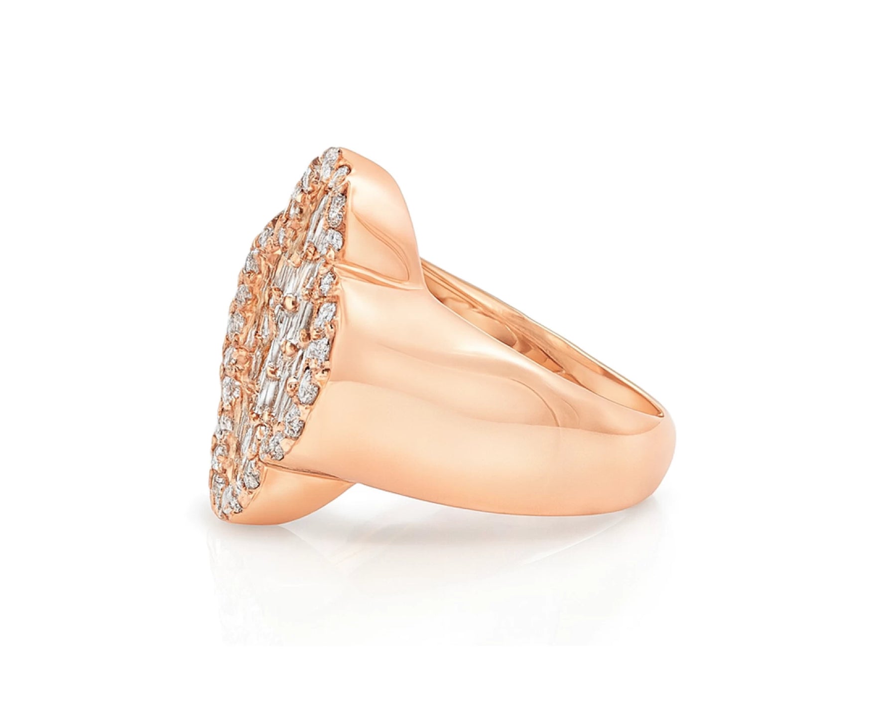 10K Gold Diamond Clover Statement Ring with Baguette Accents 2.00 CT – lifestyle 2810