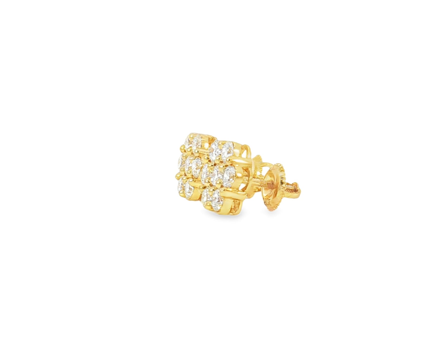 10k Gold Diamond Cluster Earrings with Round Brilliant Cut [0.25ct – 1.50ct] - AVI THE JEWELER
