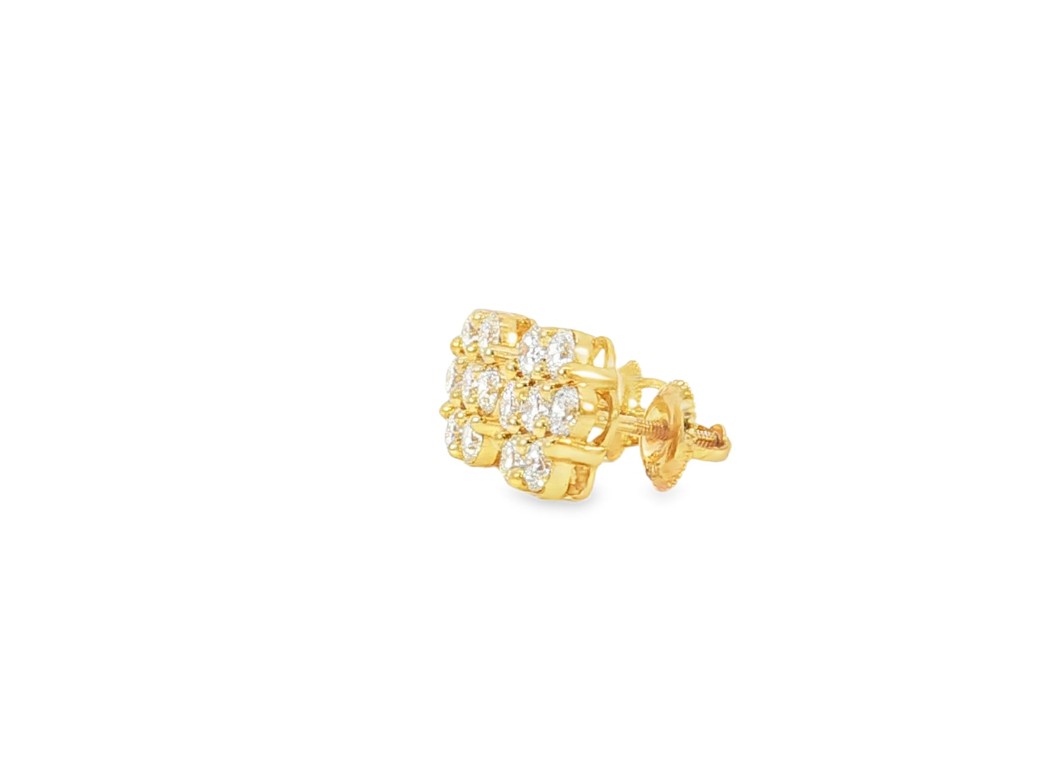 10k Gold Diamond Cluster Earrings with Round Brilliant Cut [0.25ct – 1.50ct] - AVI THE JEWELER