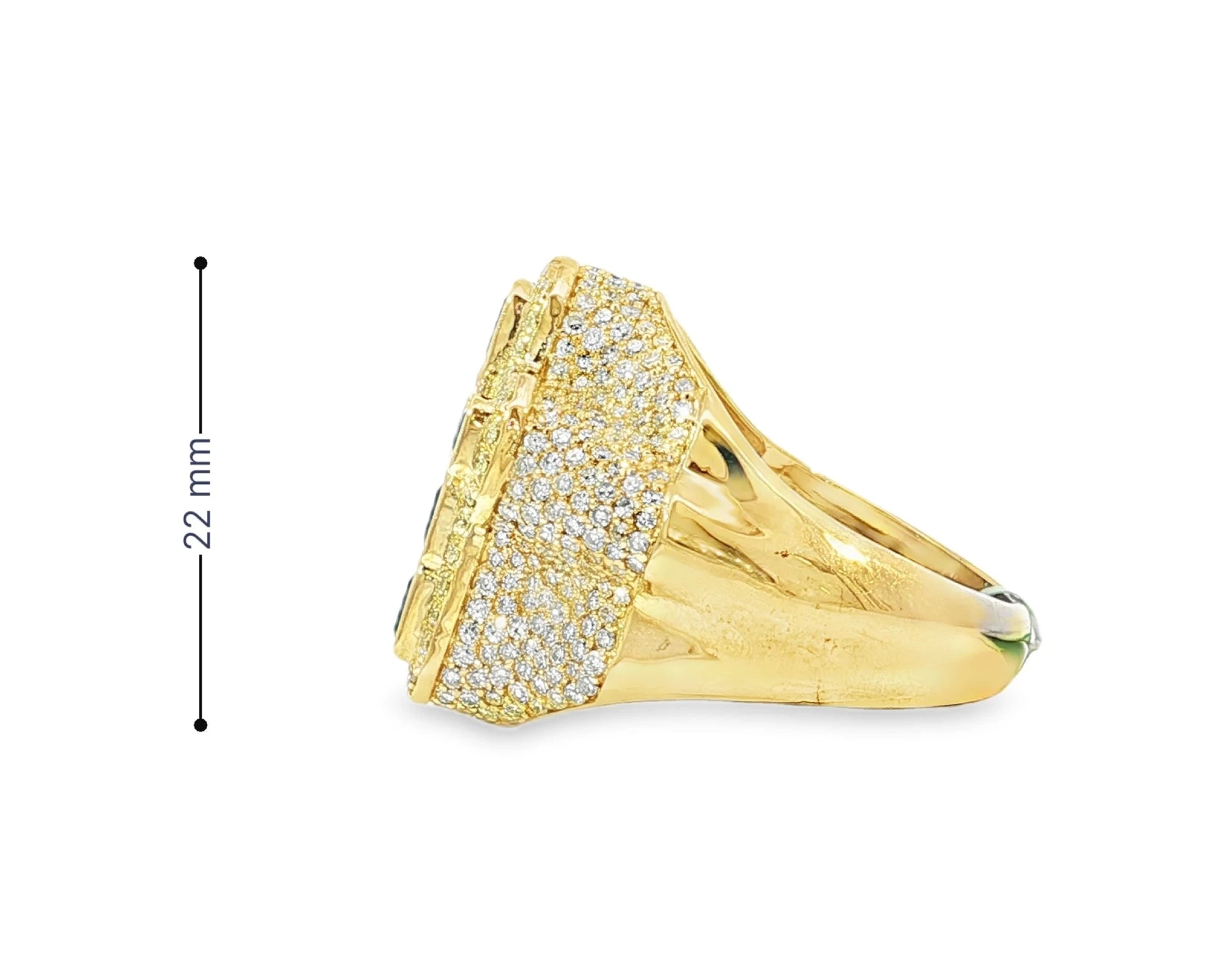 10k Gold Diamond Cross Ring with Emerald-Cut Green Stones 2.29 CT – lifestyle 3118