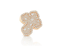 10k Gold Diamond Crucifix Ring with Pavé Round Accents 2.25ct