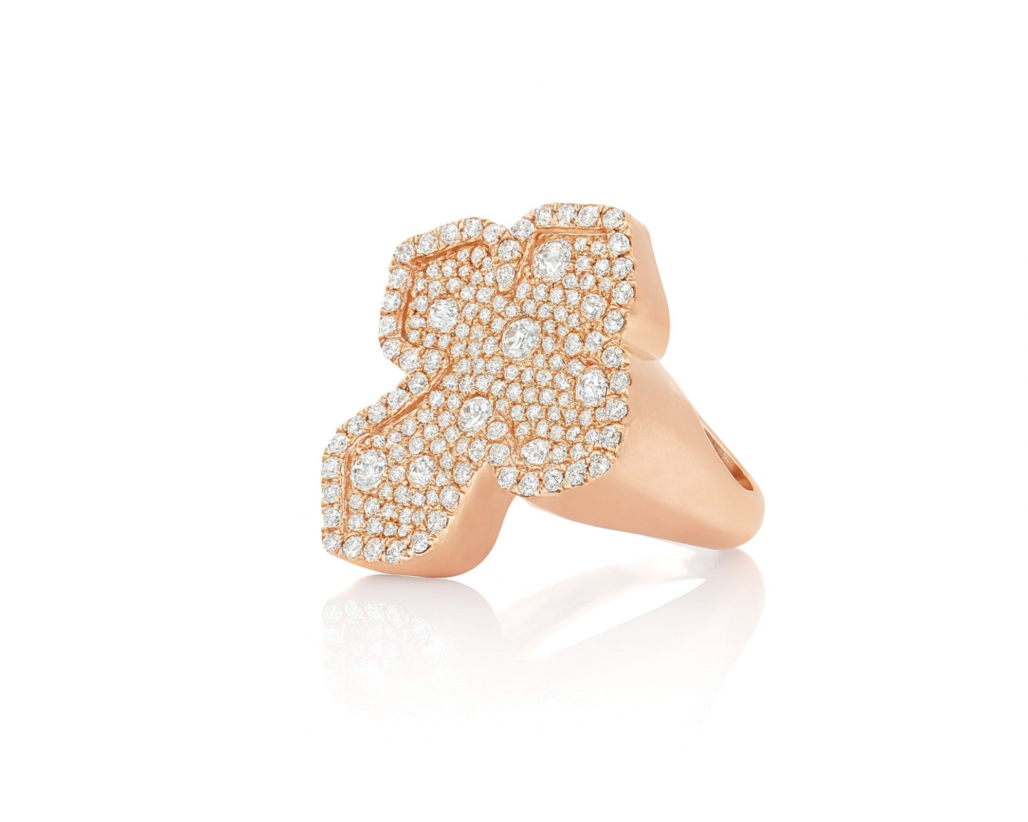 10k Gold Diamond Crucifix Ring with Pavé Round Accents 2.25ct – lifestyle 1351