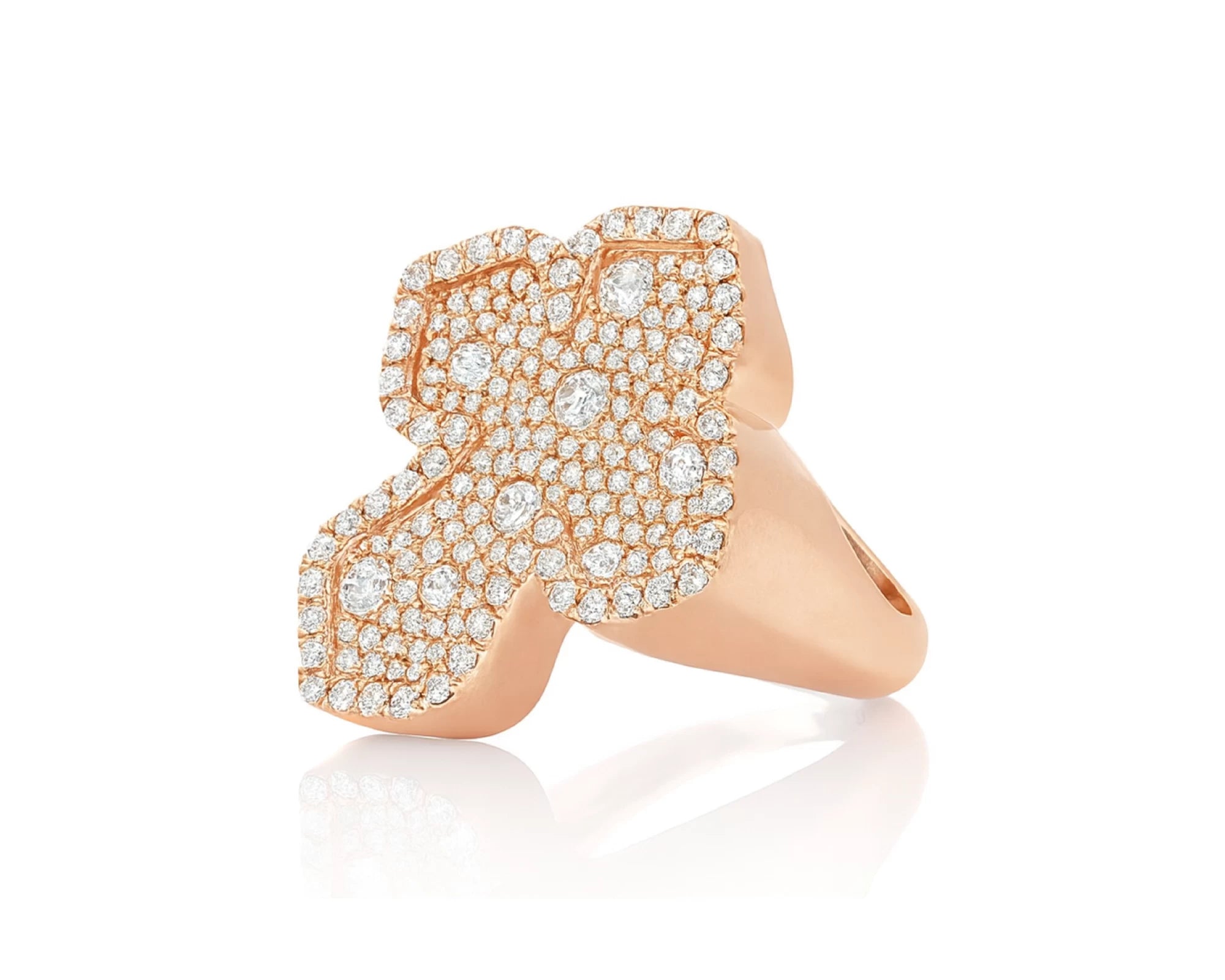 10k Gold Diamond Crucifix Ring with Pavé Round Accents 2.25ct – lifestyle 1351