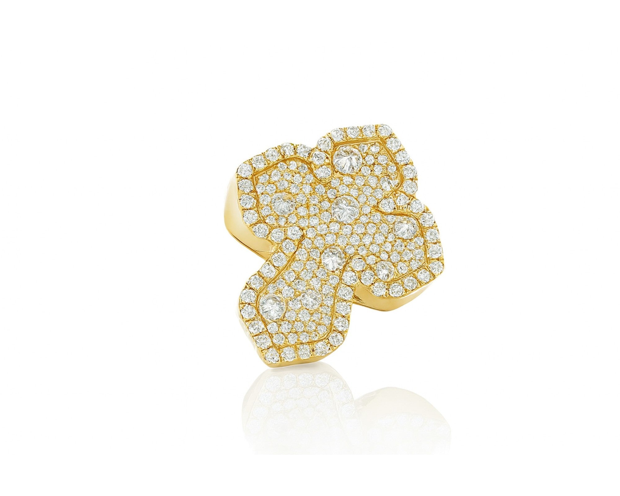 10k Gold Diamond Crucifix Ring with Pavé Round Accents 2.25ct – lifestyle 1352
