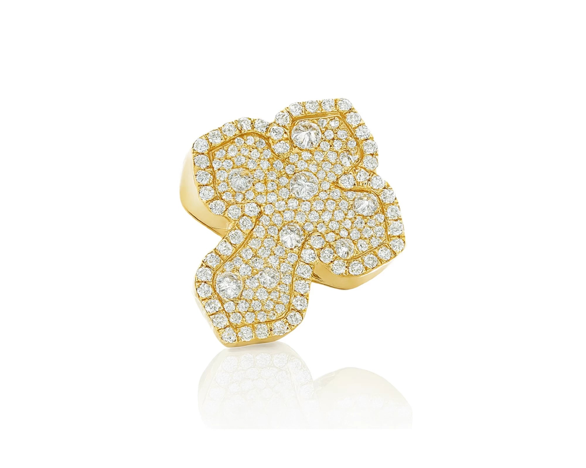 10k Gold Diamond Crucifix Ring with Pavé Round Accents 2.25ct – lifestyle 1352