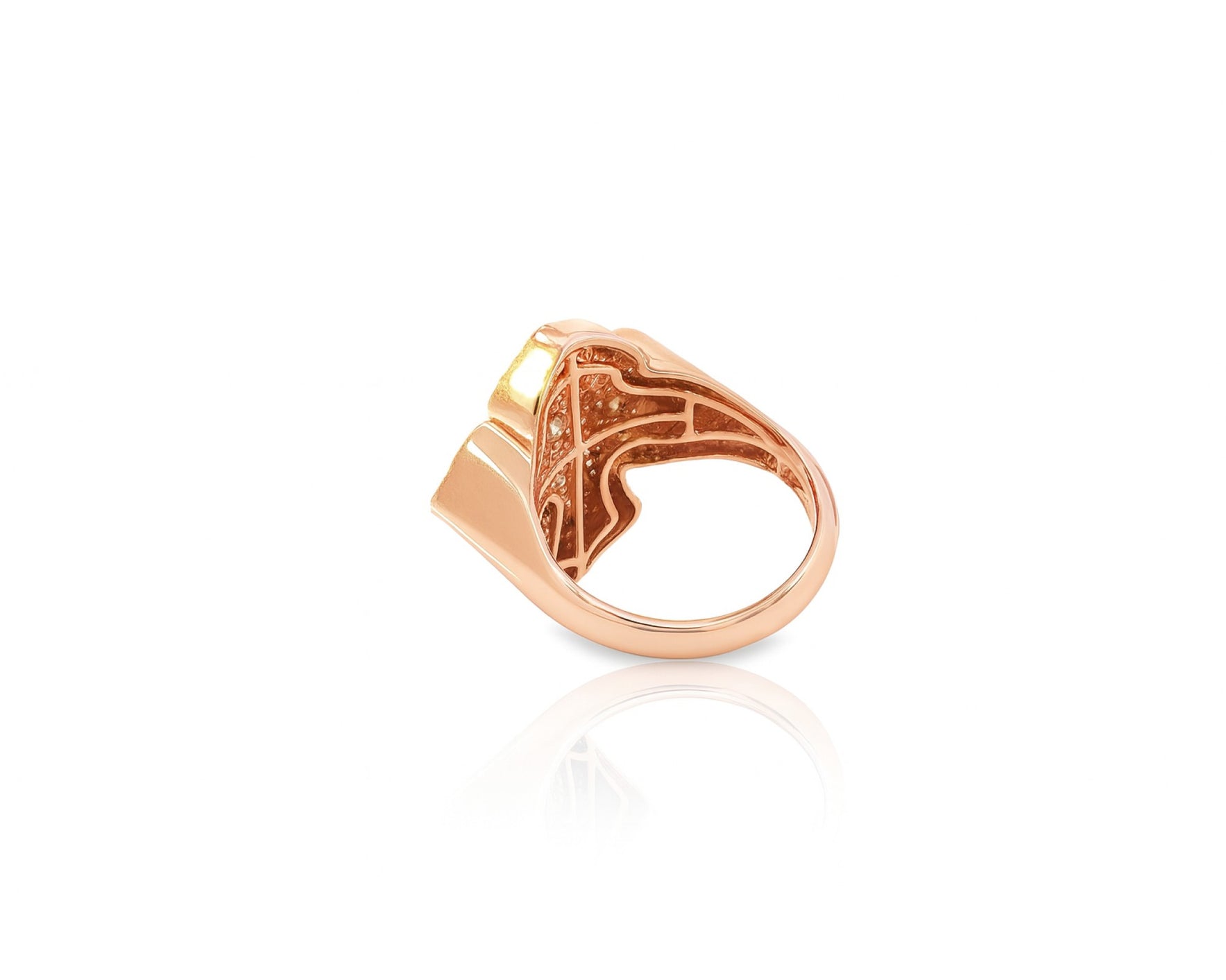 10k Gold Diamond Crucifix Ring with Pavé Round Accents 2.25ct – lifestyle 1355