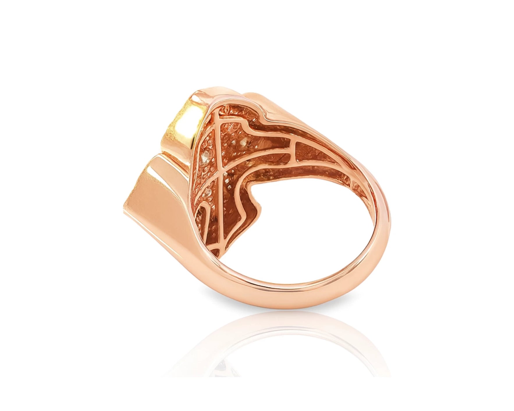10k Gold Diamond Crucifix Ring with Pavé Round Accents 2.25ct – lifestyle 1355
