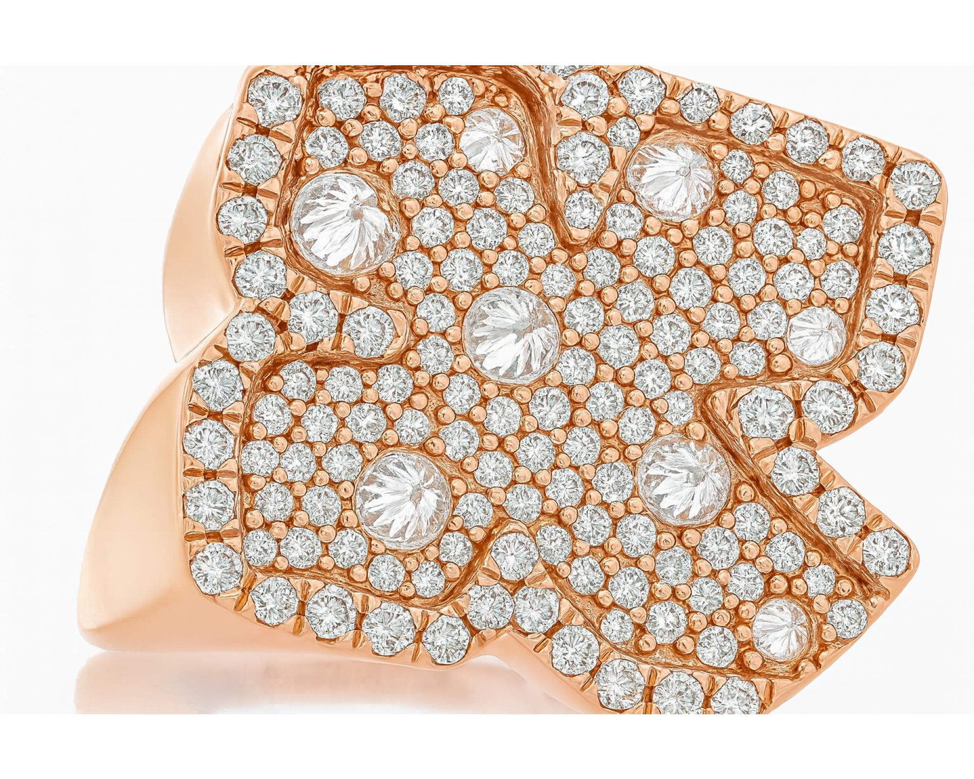 10k Gold Diamond Crucifix Ring with Pavé Round Accents 2.25ct – lifestyle 1356