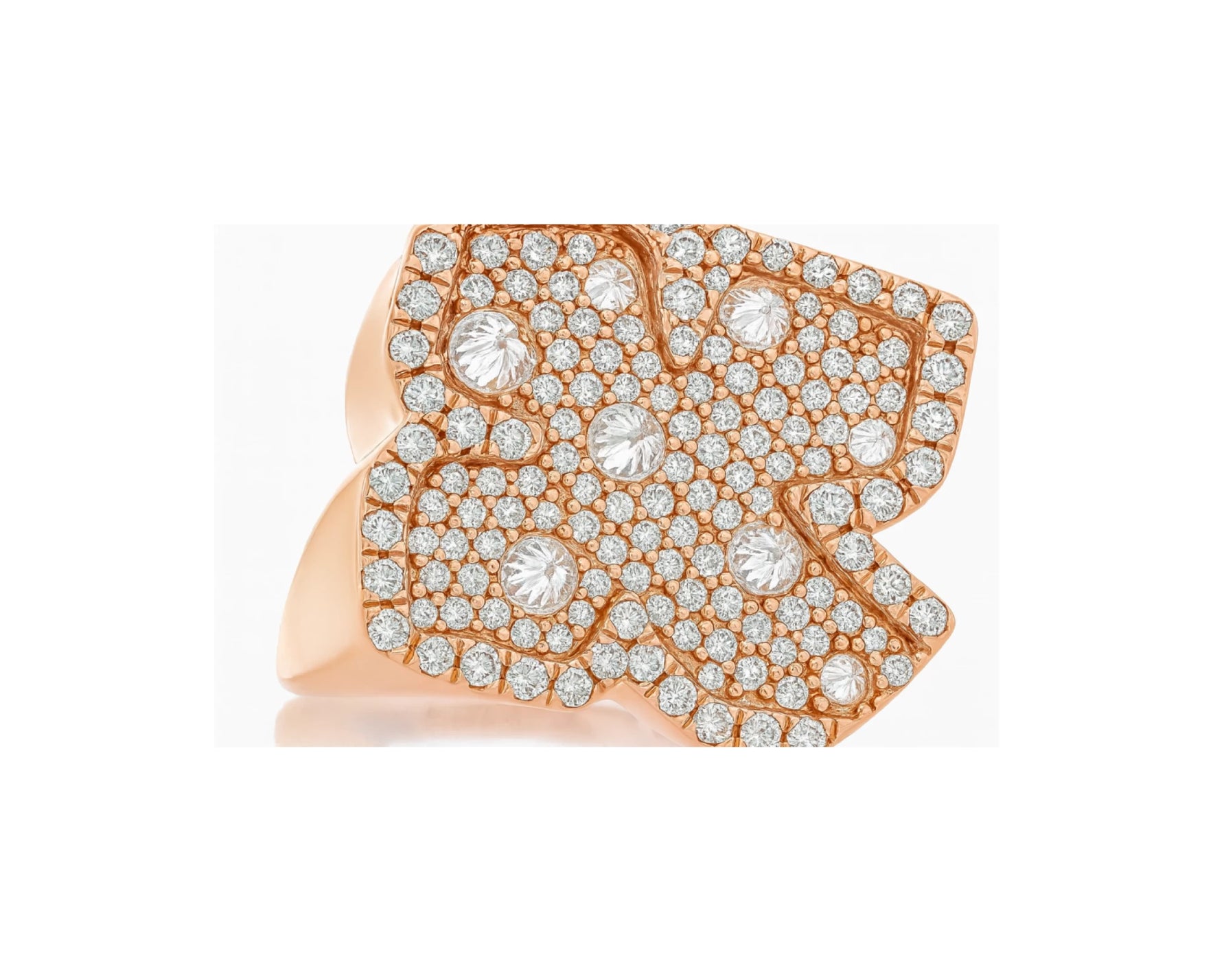 10k Gold Diamond Crucifix Ring with Pavé Round Accents 2.25ct – lifestyle 1356