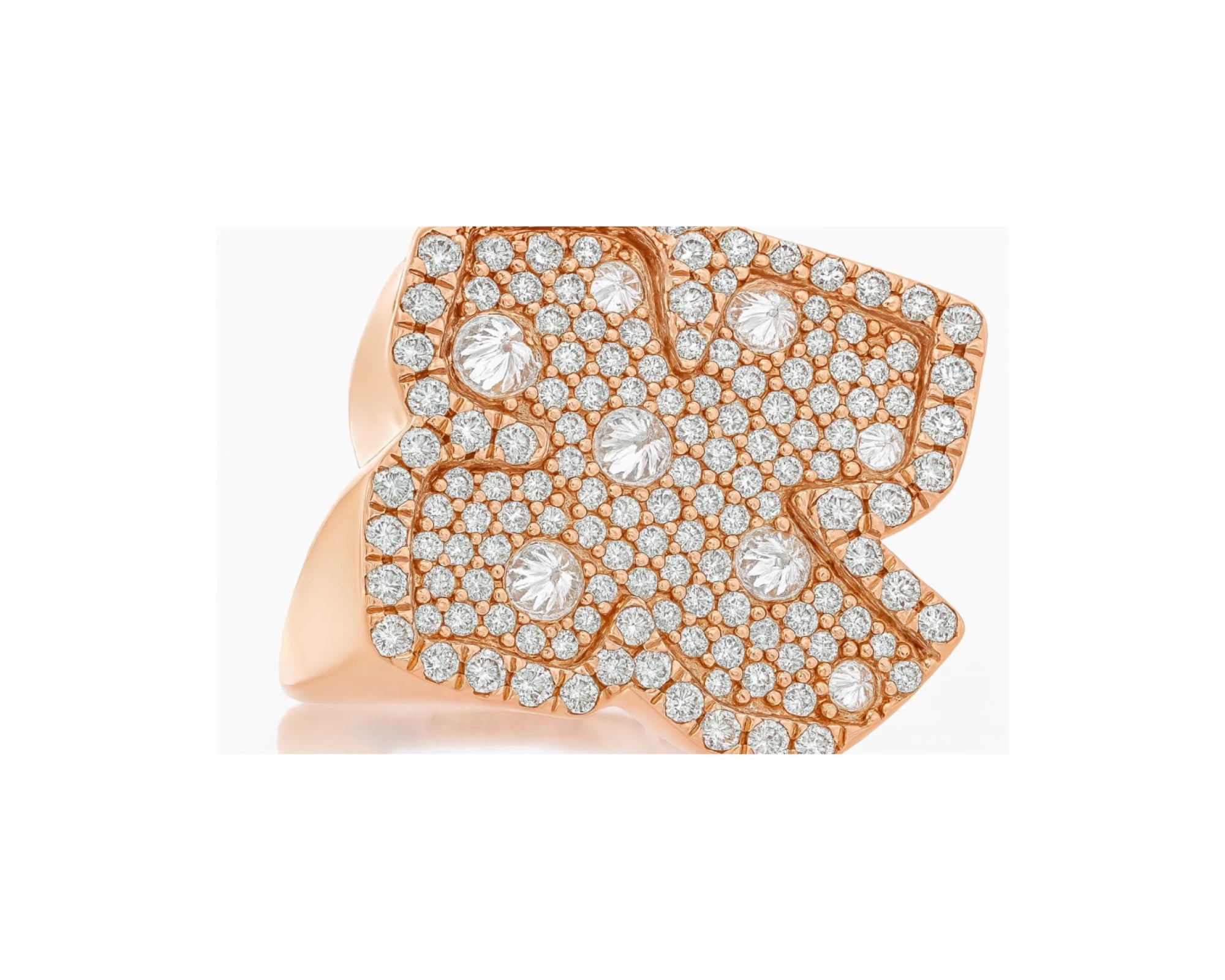 10k Gold Diamond Crucifix Ring with Pavé Round Accents 2.25ct – lifestyle 1356