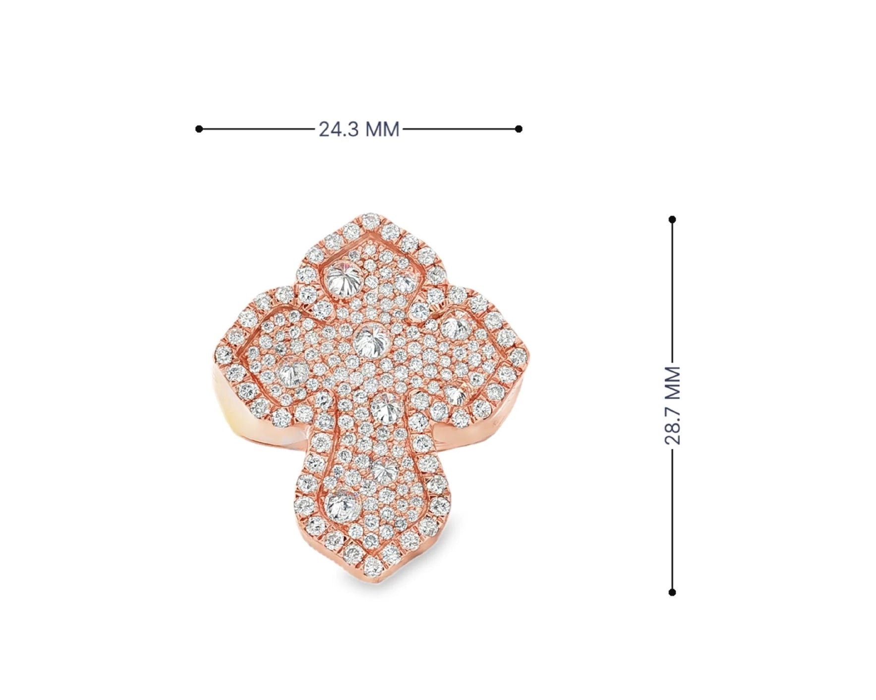 10k Gold Diamond Crucifix Ring with Pavé Round Accents 2.25ct – lifestyle 3022