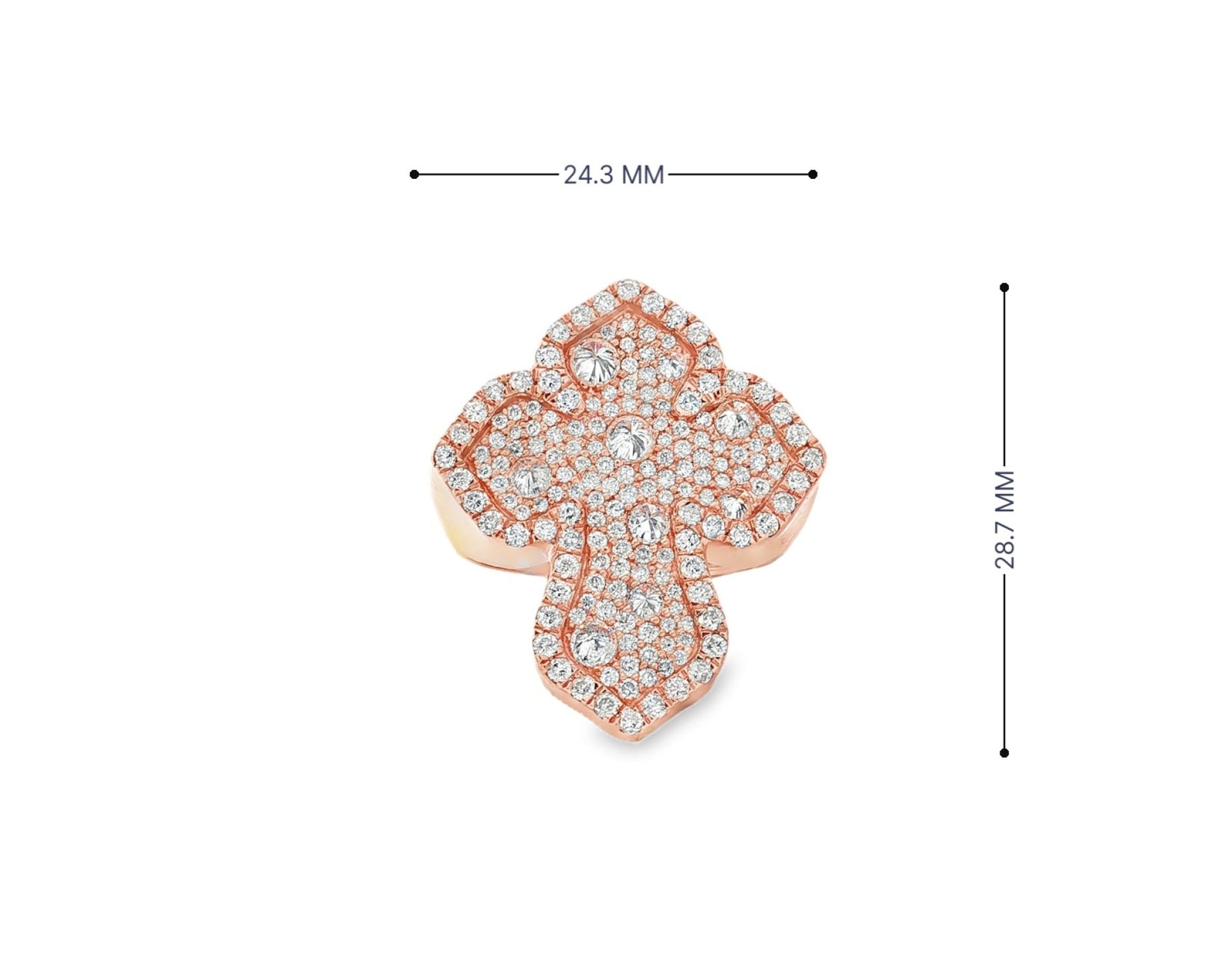 10k Gold Diamond Crucifix Ring with Pavé Round Accents 2.25ct – view 10