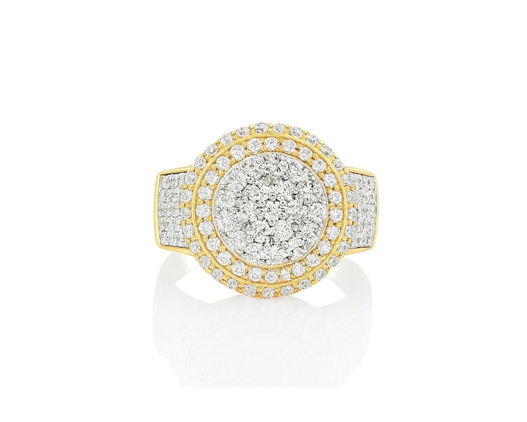 10k Gold Diamond Cushion Halo Cluster Ring with Pave Sides 1.70ct – lifestyle 1127