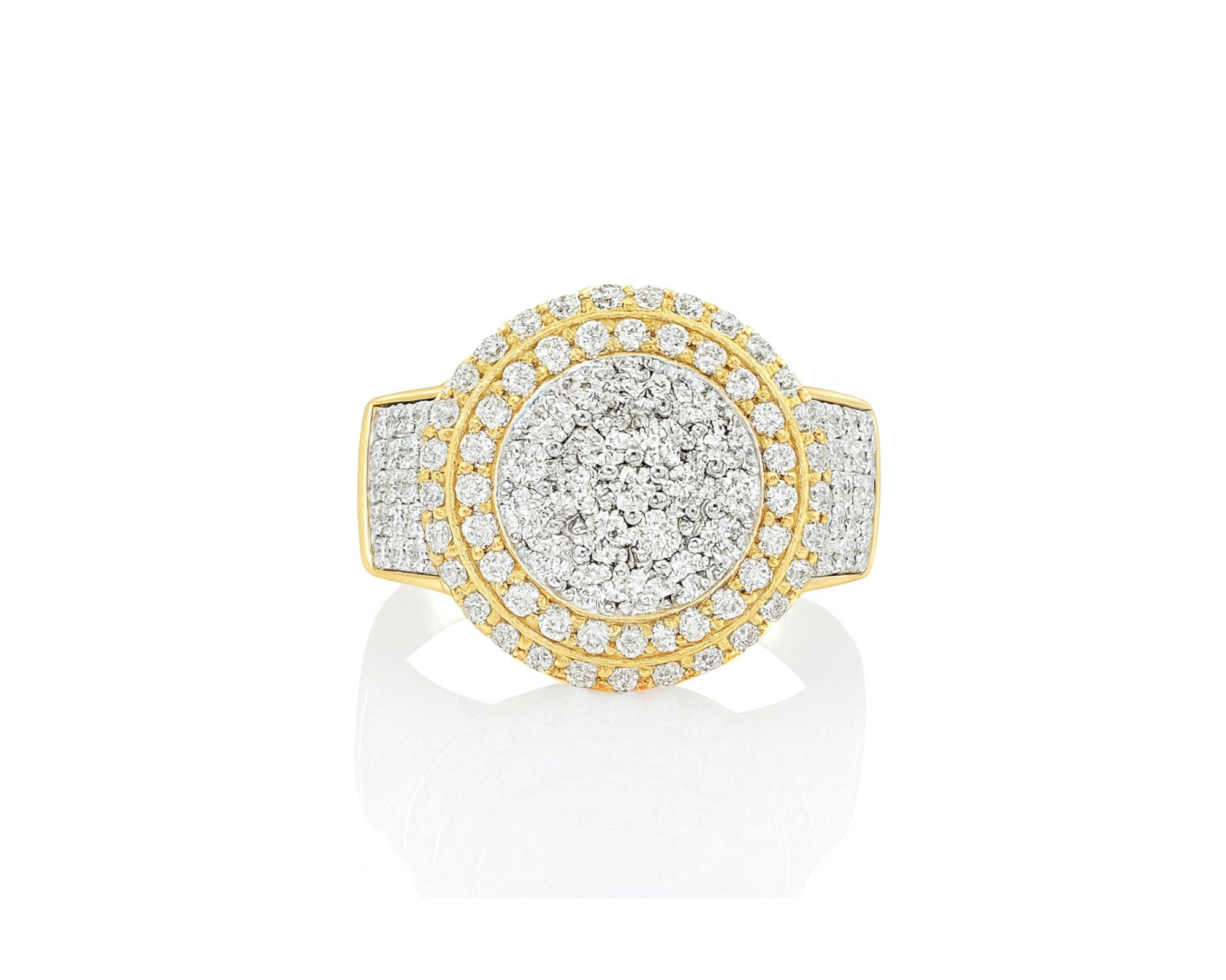10k Gold Diamond Cushion Halo Cluster Ring with Pave Sides 1.70ct – lifestyle 1127