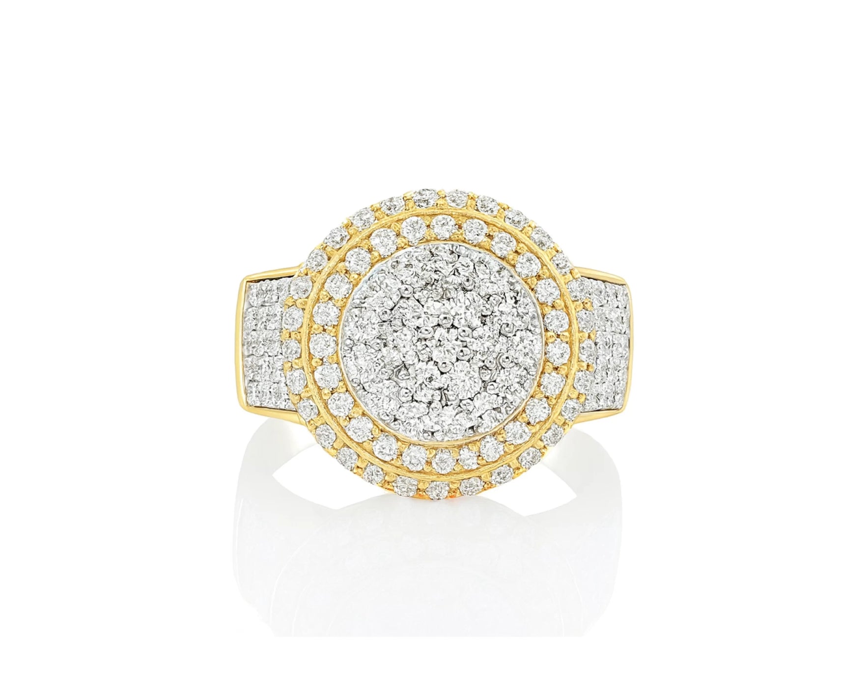 10k Gold Diamond Cushion Halo Cluster Ring with Pave Sides 1.70ct – lifestyle 1127