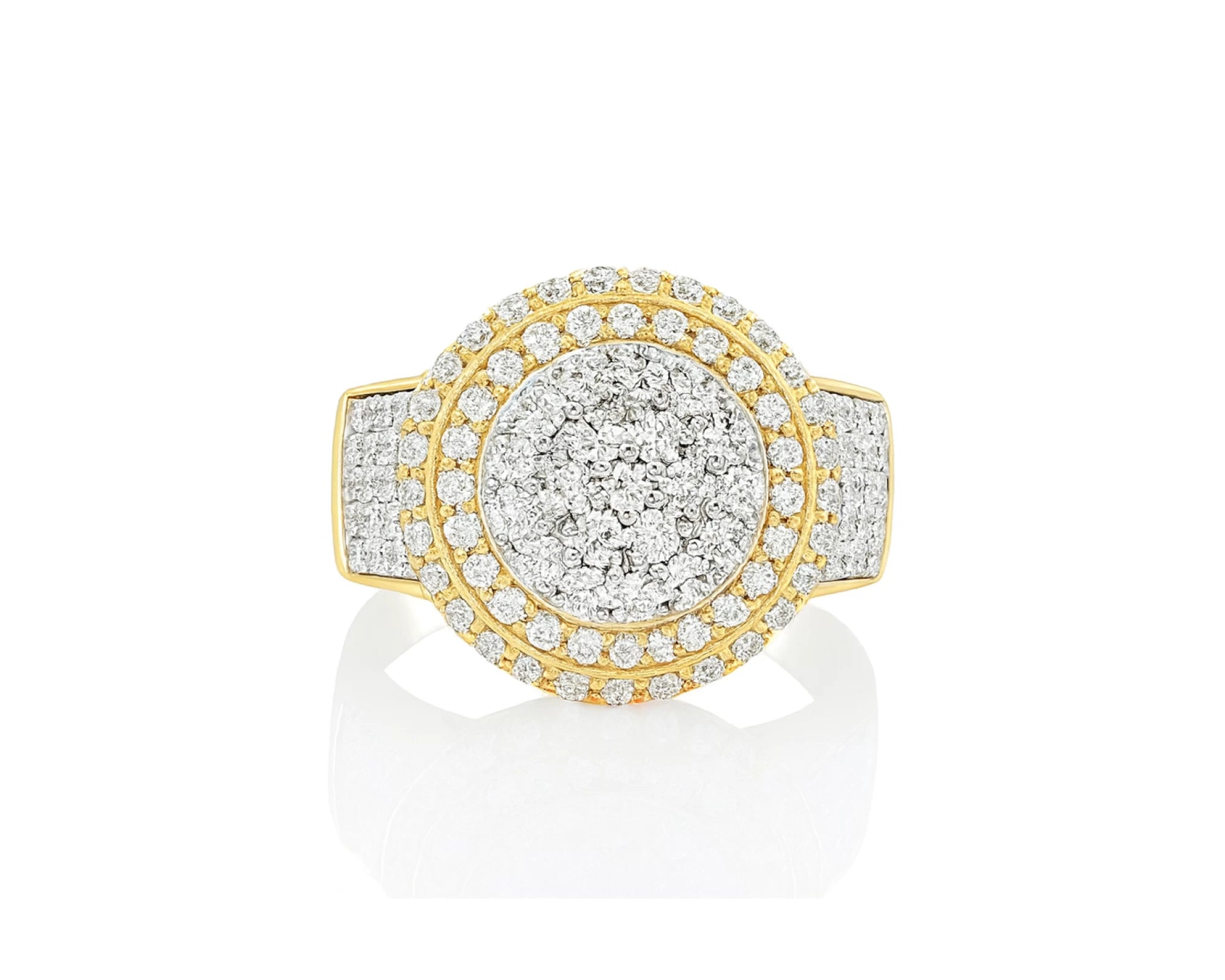 10k Gold Diamond Cushion Halo Cluster Ring with Pave Sides 1.70ct – lifestyle 1127