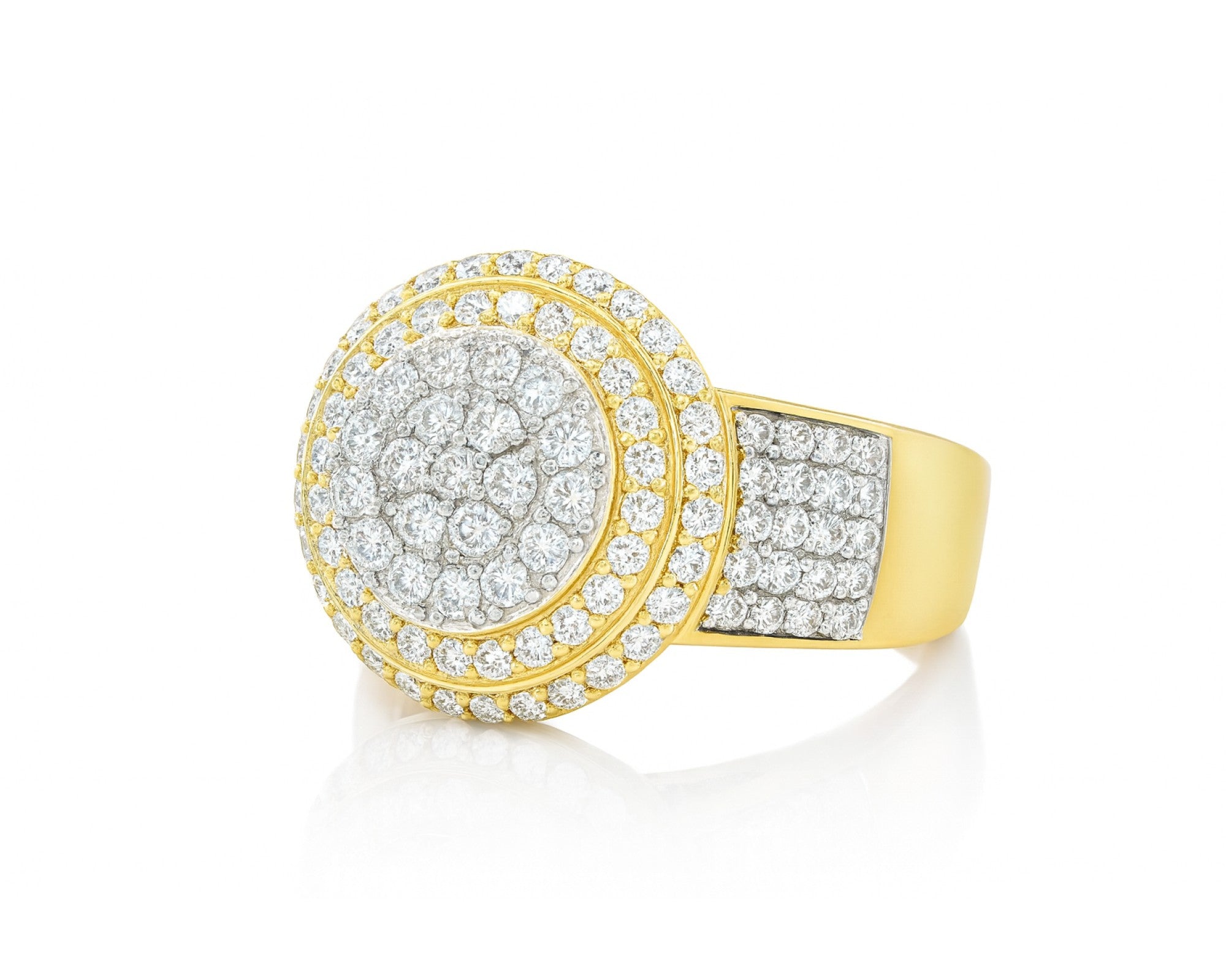 10k Gold Diamond Cushion Halo Cluster Ring with Pave Sides 1.70ct – lifestyle 1128