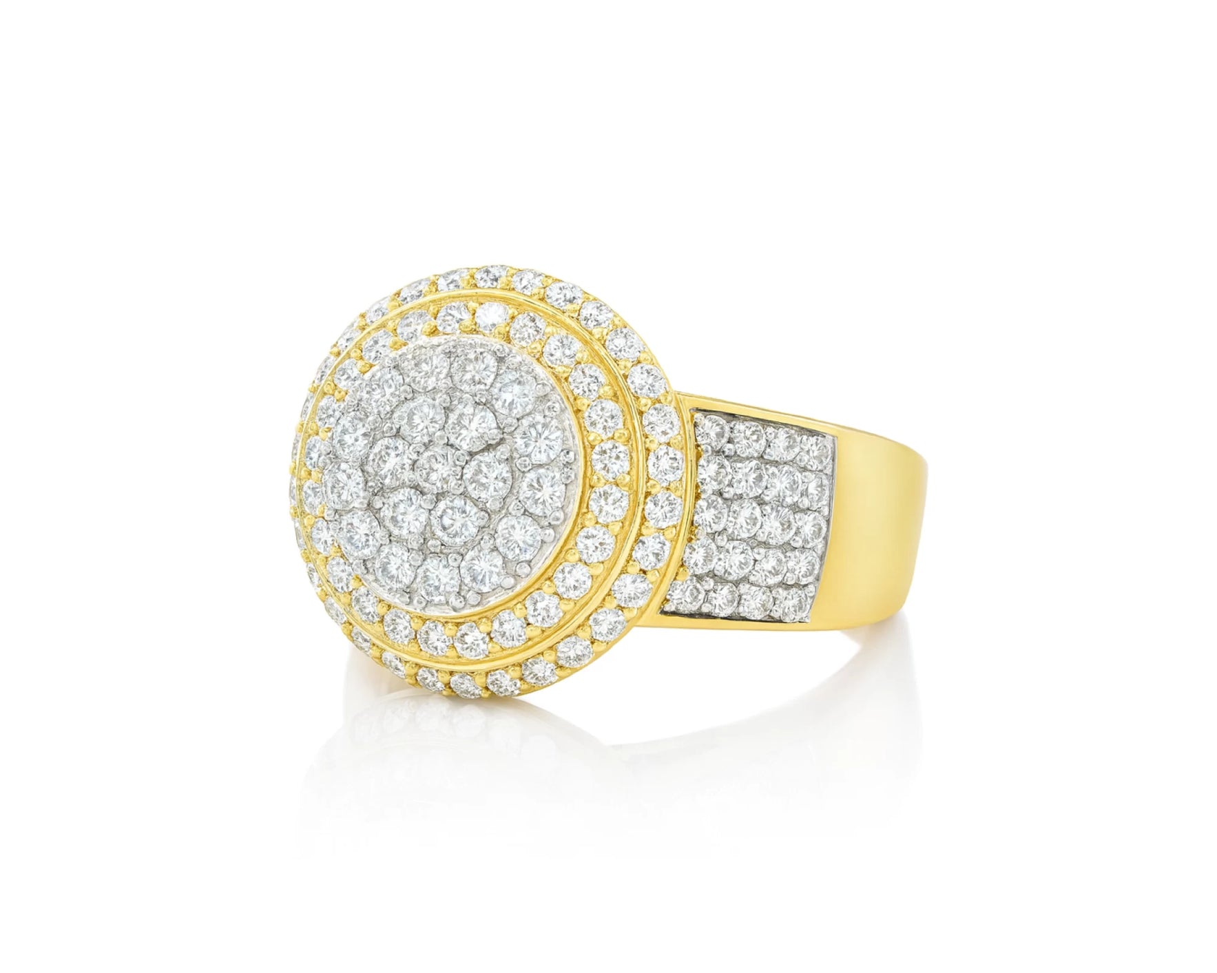 10k Gold Diamond Cushion Halo Cluster Ring with Pave Sides 1.70ct – lifestyle 1128