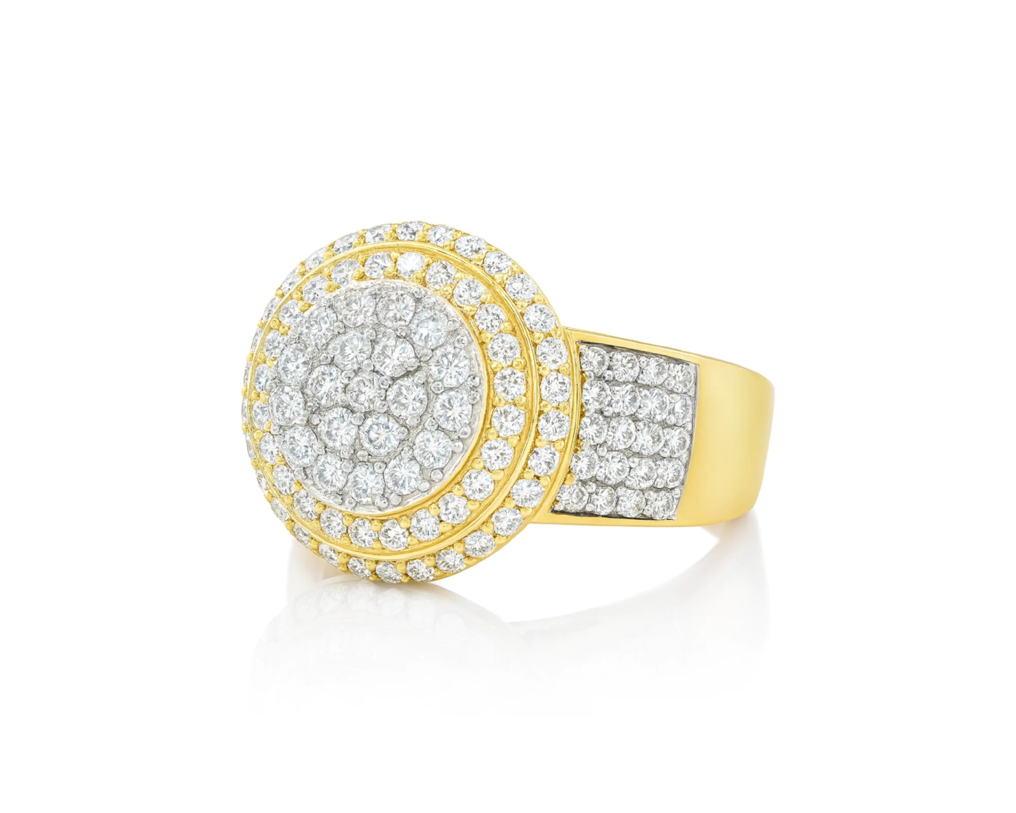10k Gold Diamond Cushion Halo Cluster Ring with Pave Sides 1.70ct – lifestyle 1128