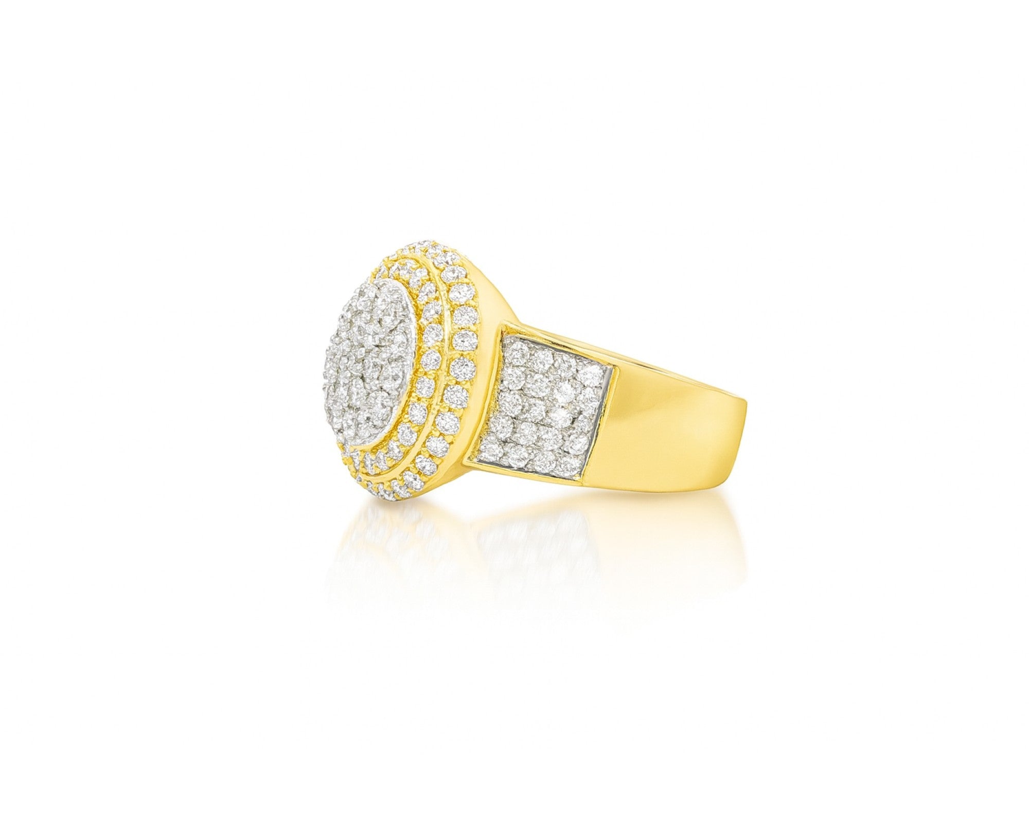 10k Gold Diamond Cushion Halo Cluster Ring with Pave Sides 1.70ct – lifestyle 1129