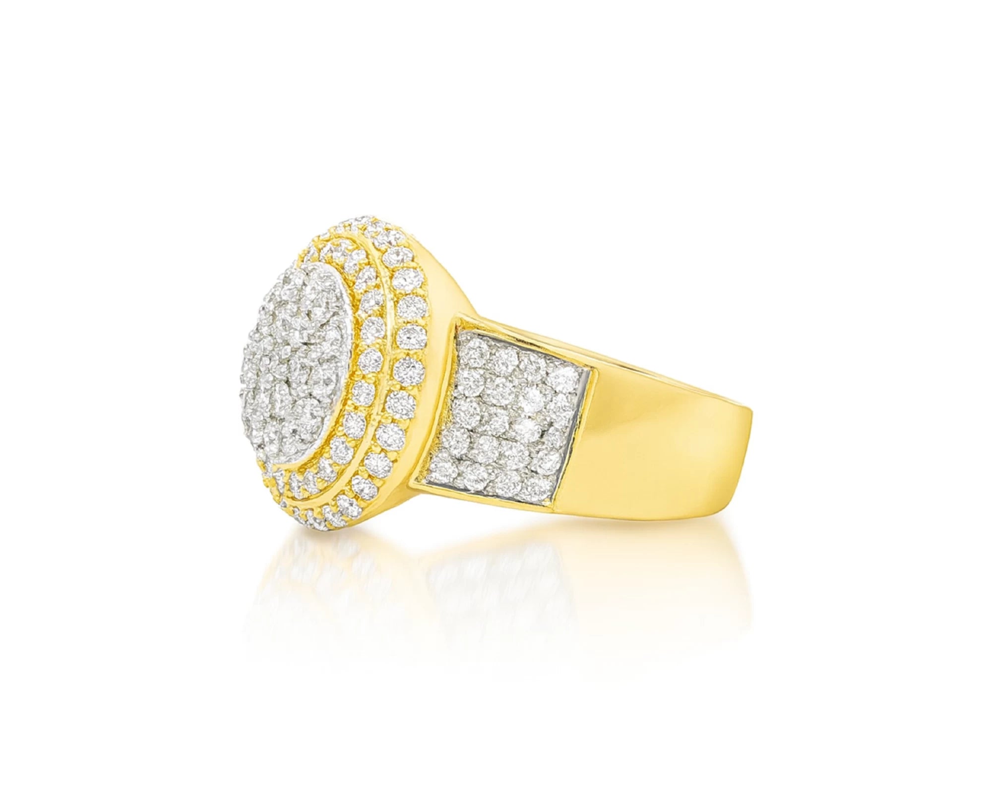 10k Gold Diamond Cushion Halo Cluster Ring with Pave Sides 1.70ct – lifestyle 1129