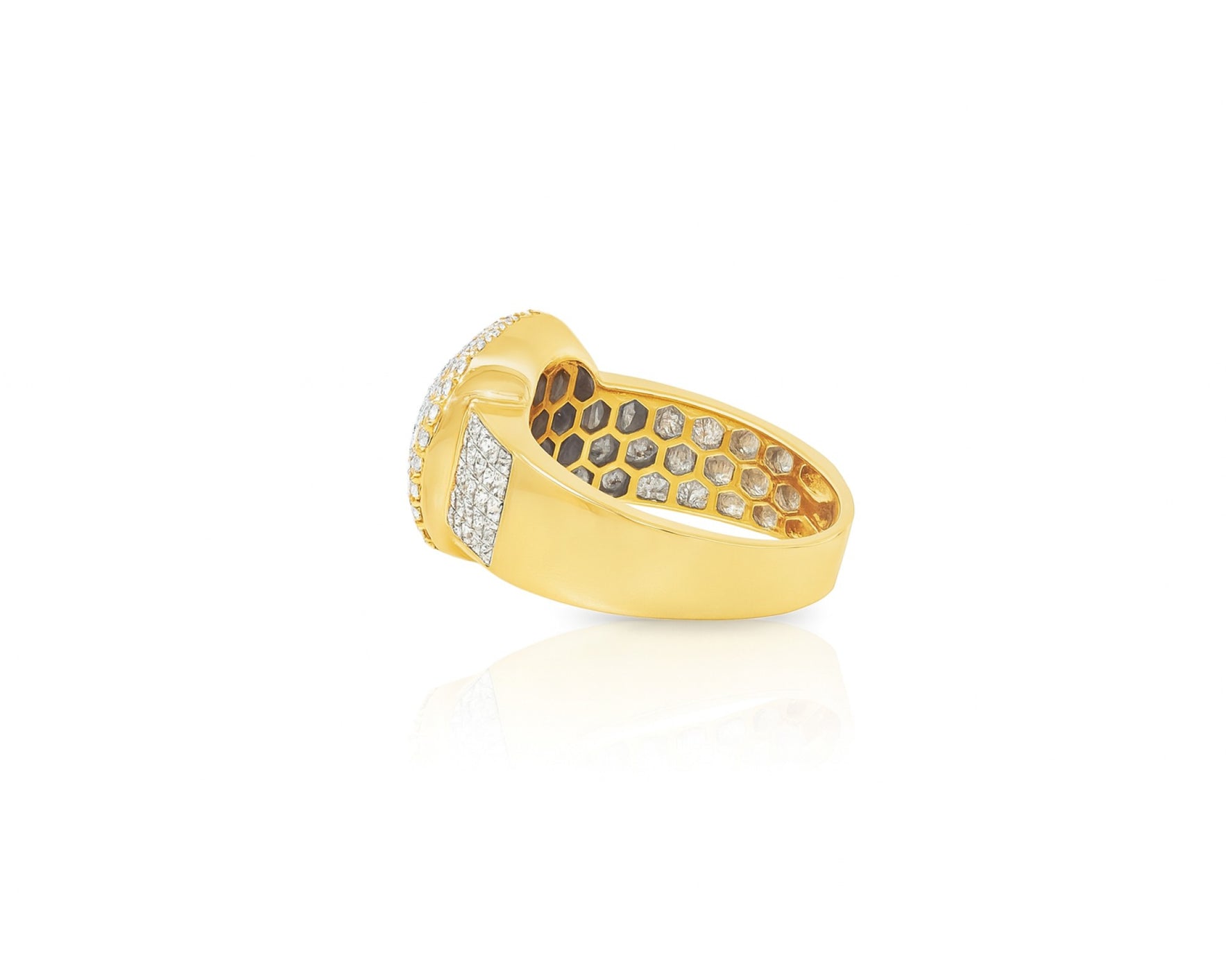 10k Gold Diamond Cushion Halo Cluster Ring with Pave Sides 1.70ct – lifestyle 1130