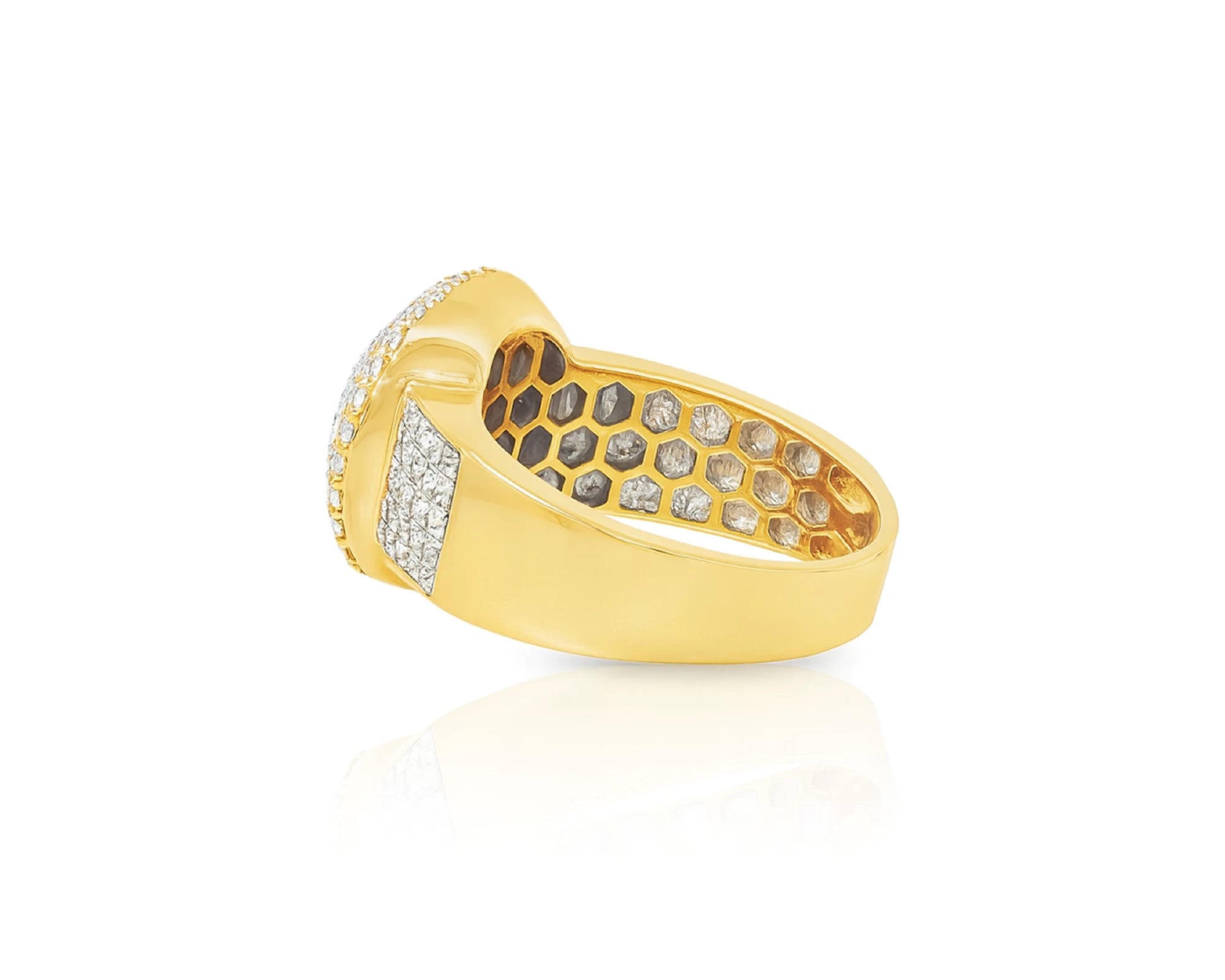 10k Gold Diamond Cushion Halo Cluster Ring with Pave Sides 1.70ct – lifestyle 1130