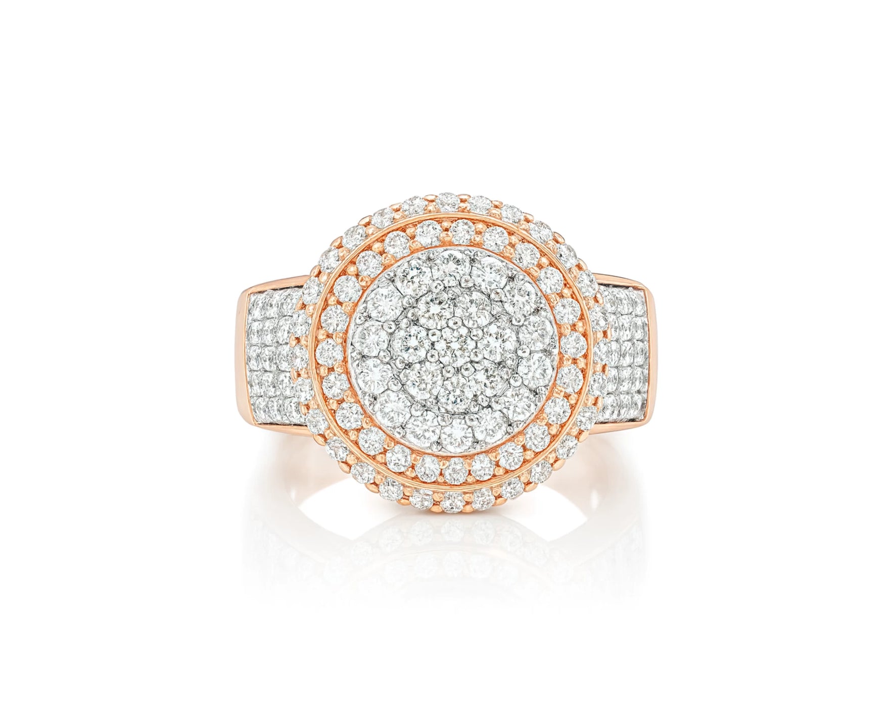 10k Gold Diamond Cushion Halo Cluster Ring with Pave Sides 1.70ct – lifestyle 1132