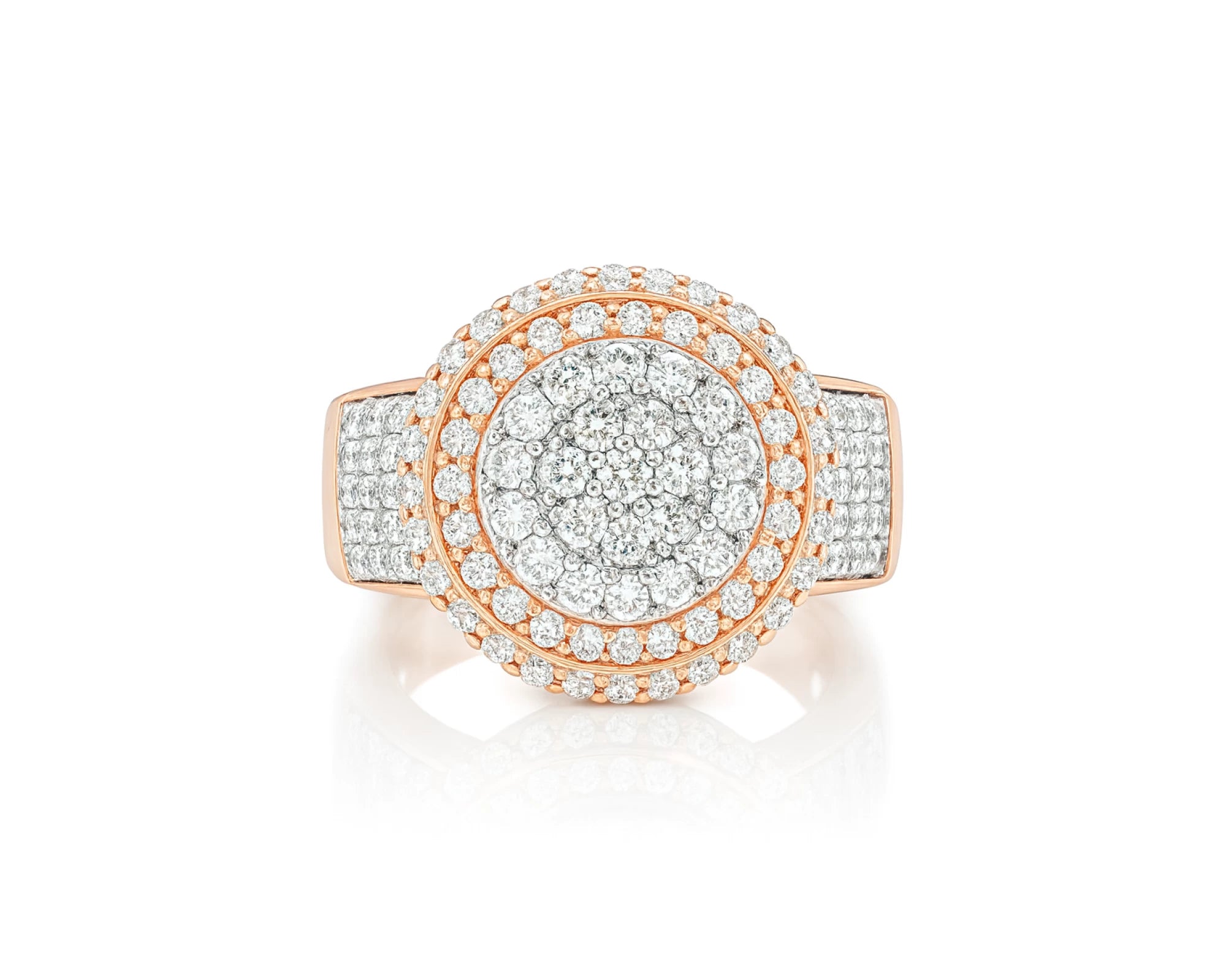 10k Gold Diamond Cushion Halo Cluster Ring with Pave Sides 1.70ct – lifestyle 1132