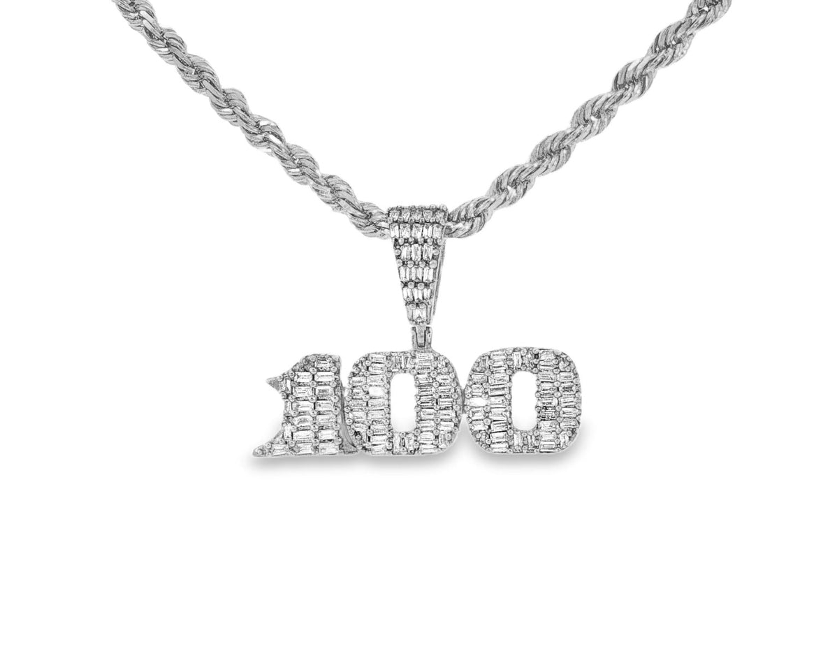 10k Gold Diamond Dollar Sign Pendant with Round & Baguette Accents 2.5ct - AVI THE JEWELER