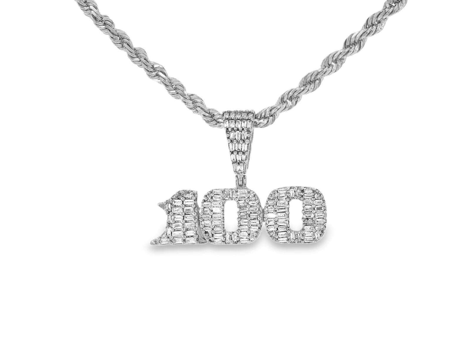 10k Gold Diamond Dollar Sign Pendant with Round & Baguette Accents 2.5ct - AVI THE JEWELER
