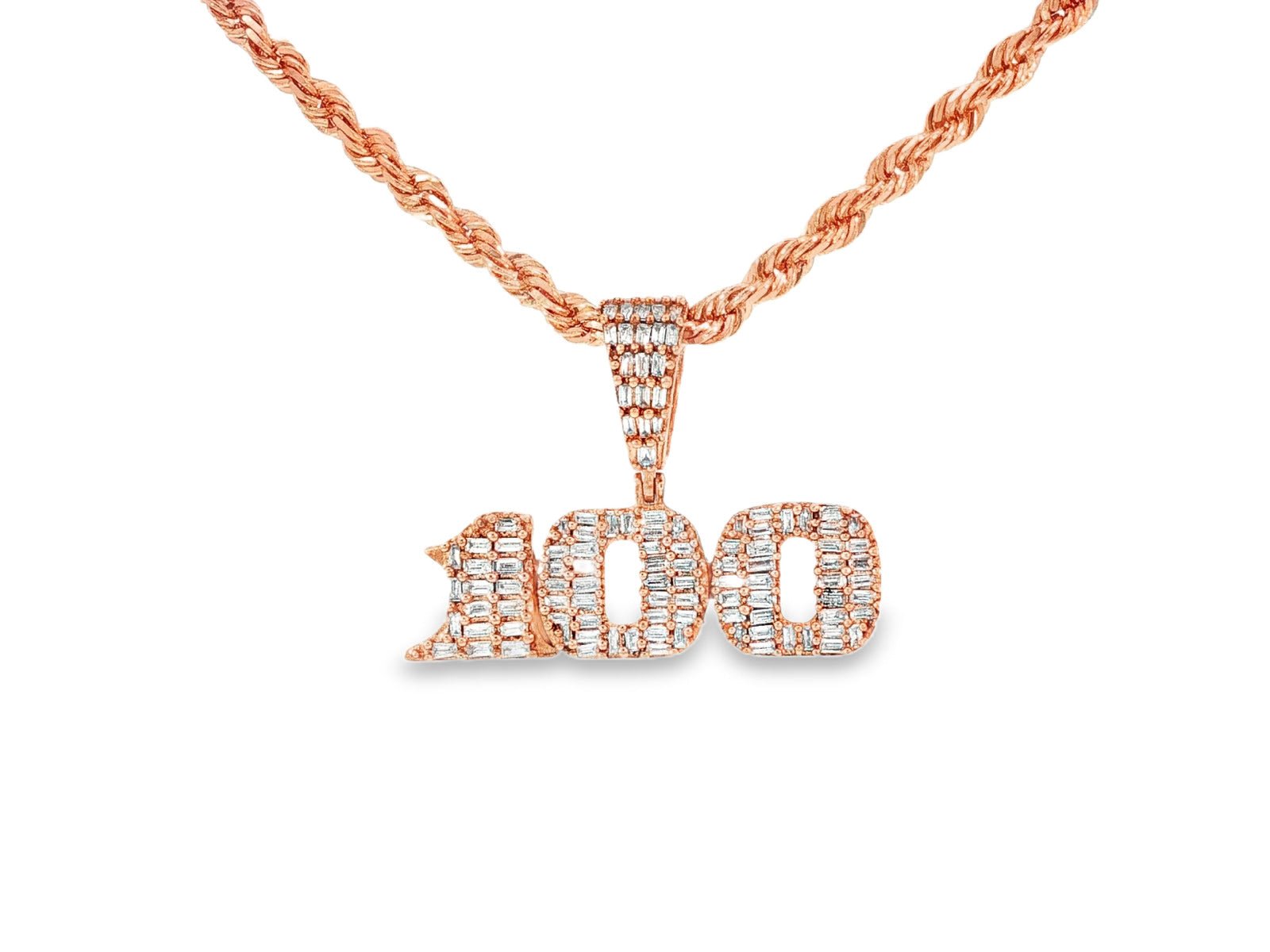 10k Gold Diamond Dollar Sign Pendant with Round & Baguette Accents 2.5ct - AVI THE JEWELER