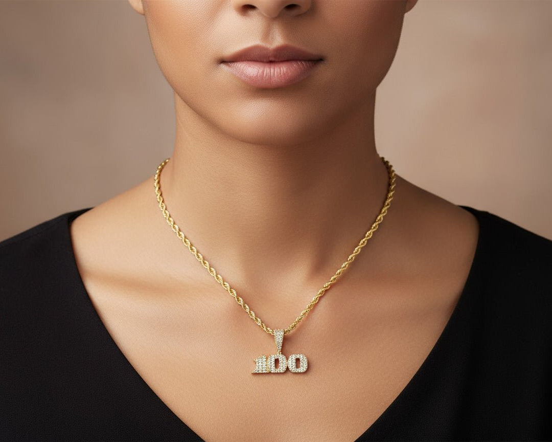 10k Gold Diamond Dollar Sign Pendant with Round & Baguette Accents 2.5ct - AVI THE JEWELER