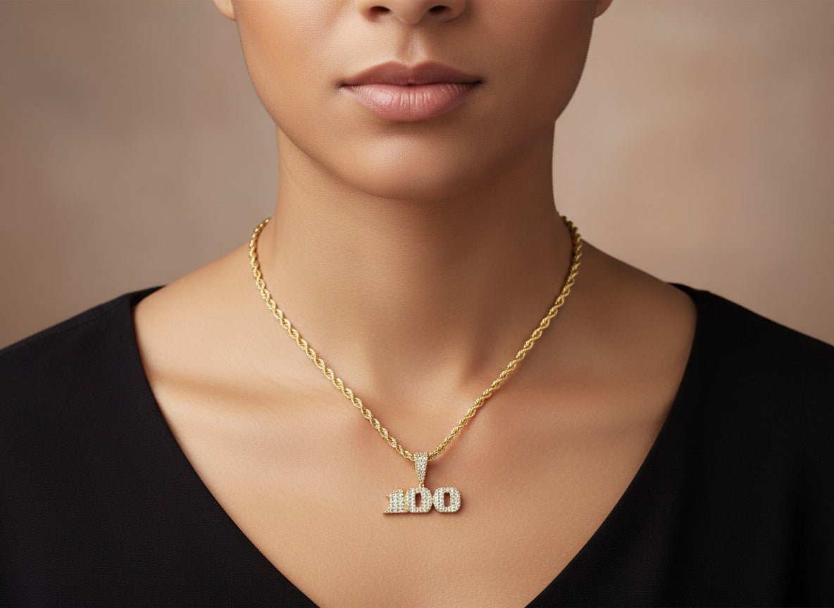 10k Gold Diamond Dollar Sign Pendant with Round & Baguette Accents 2.5ct - AVI THE JEWELER