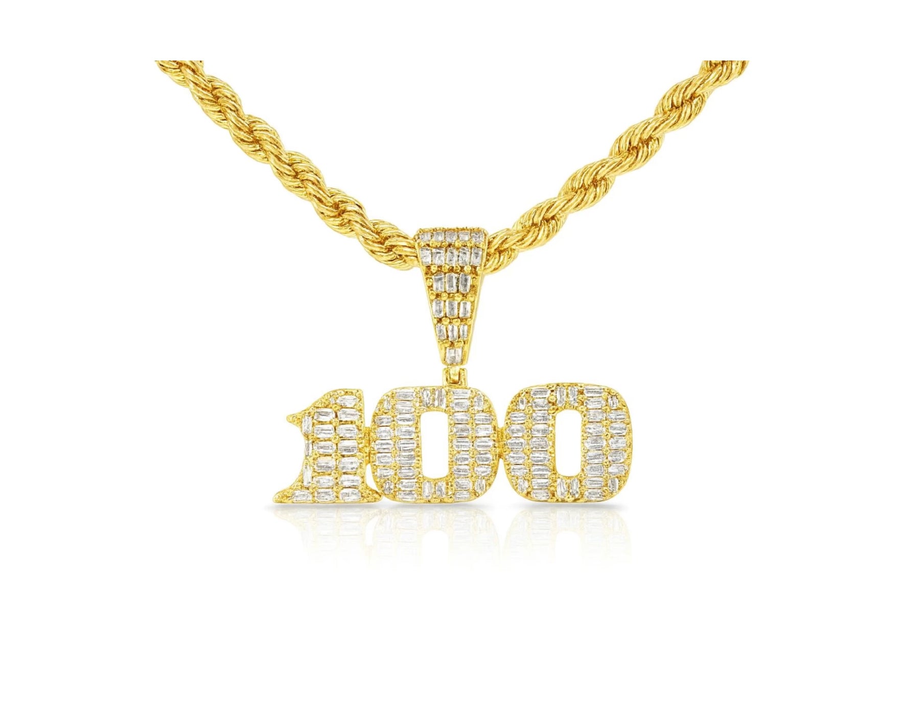 10k Gold Diamond Dollar Sign Pendant with Round & Baguette Accents 2.5ct – lifestyle 1705