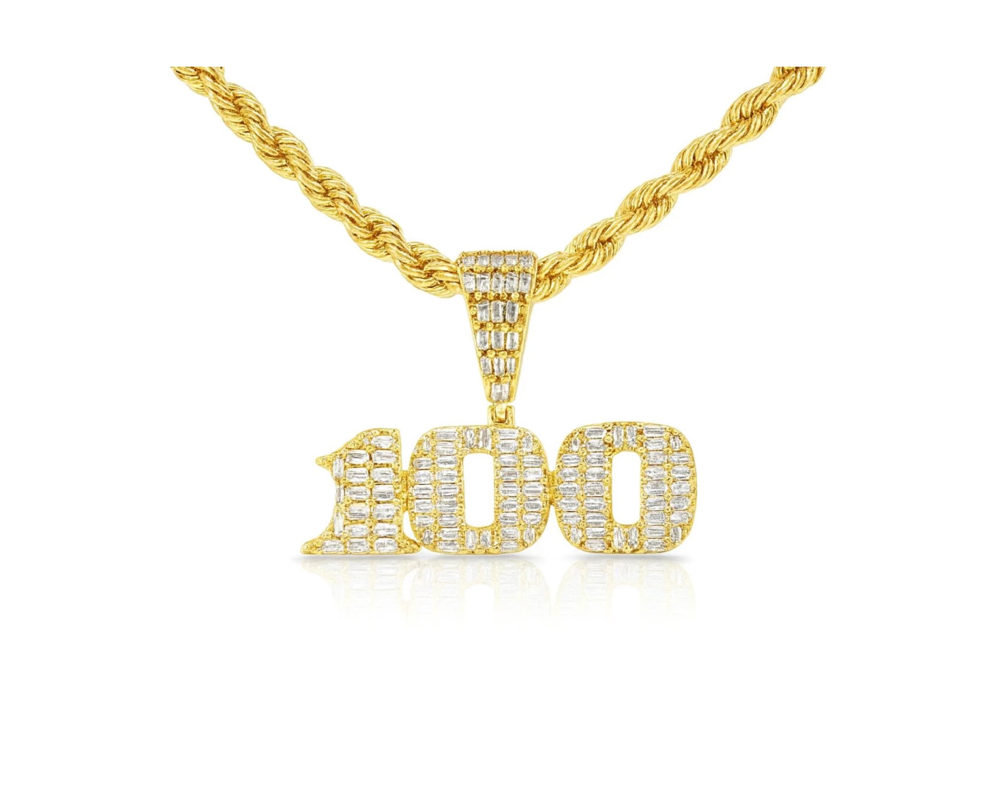 10k Gold Diamond Dollar Sign Pendant with Round & Baguette Accents 2.5ct – lifestyle 1705