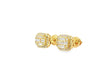 10k Gold Diamond Earrings with Baguette & Round Cluster Cushion Design 0.37ct