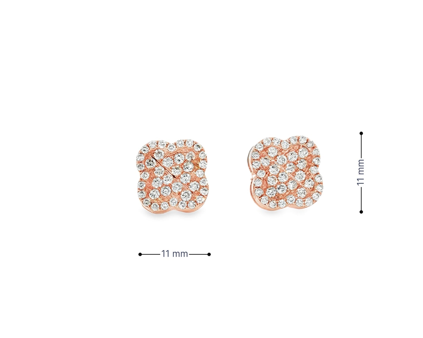 10k Gold Diamond Earrings with Floral Clover Design 0.86ct - AVI THE JEWELER