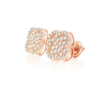 10k Gold Diamond Earrings with Floral Clover Design 0.86ct