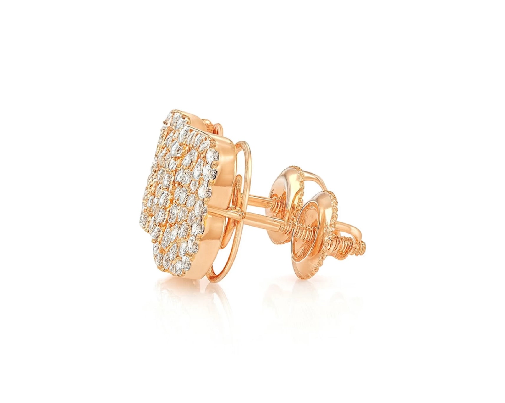 10k Gold Diamond Earrings with Floral Clover Design 0.86ct – lifestyle 3972