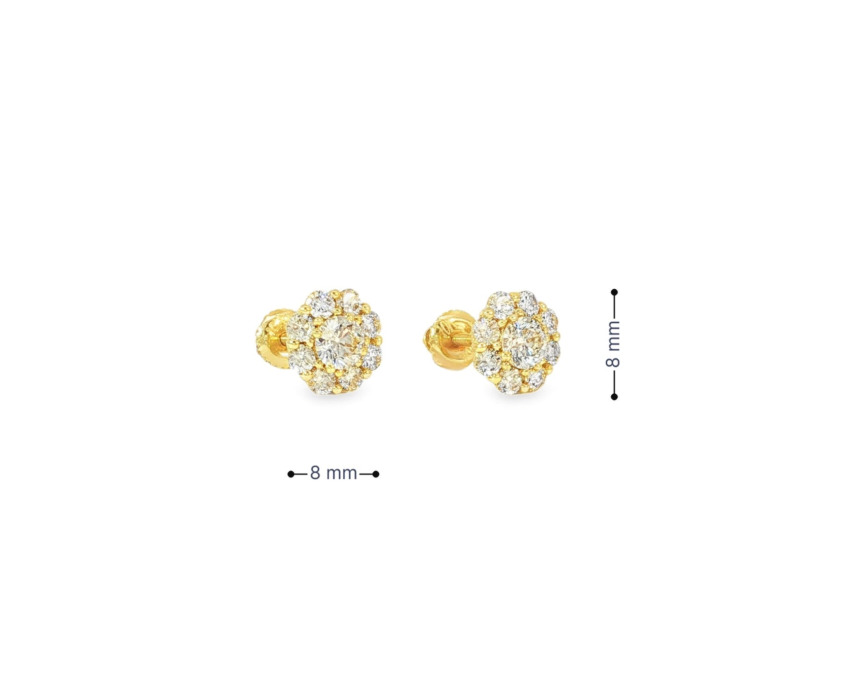 10k Gold Diamond Floral Earrings with Round Brilliant 1.04ct - AVI THE JEWELER