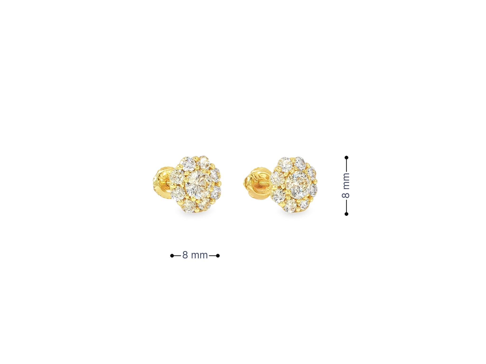10k Gold Diamond Floral Earrings with Round Brilliant 1.04ct - AVI THE JEWELER