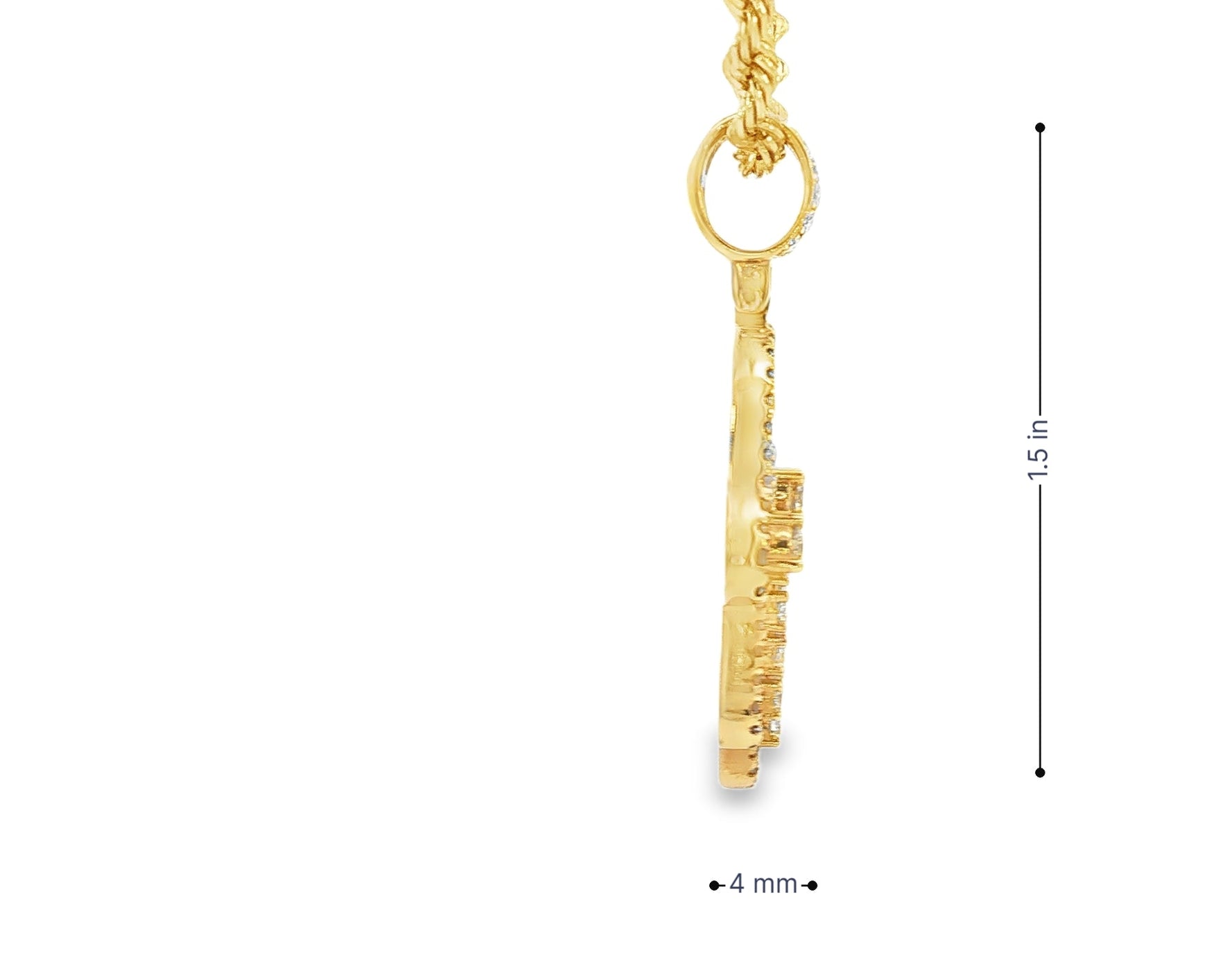 10k Gold Diamond Hamsa Hand Pendant with Round - Cut Accents 1.95ct - AVI THE JEWELER