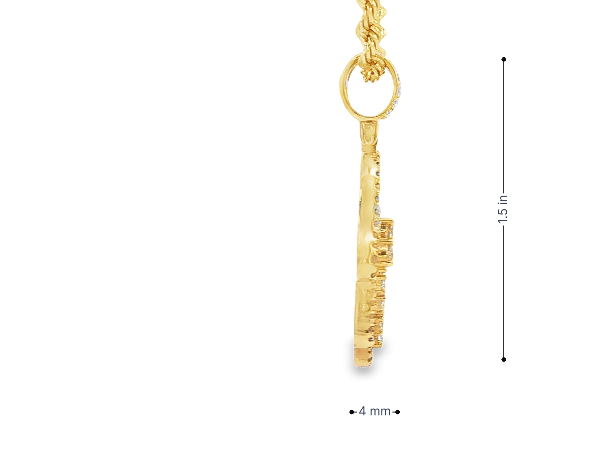 10k Gold Diamond Hamsa Hand Pendant with Round - Cut Accents 1.95ct - AVI THE JEWELER