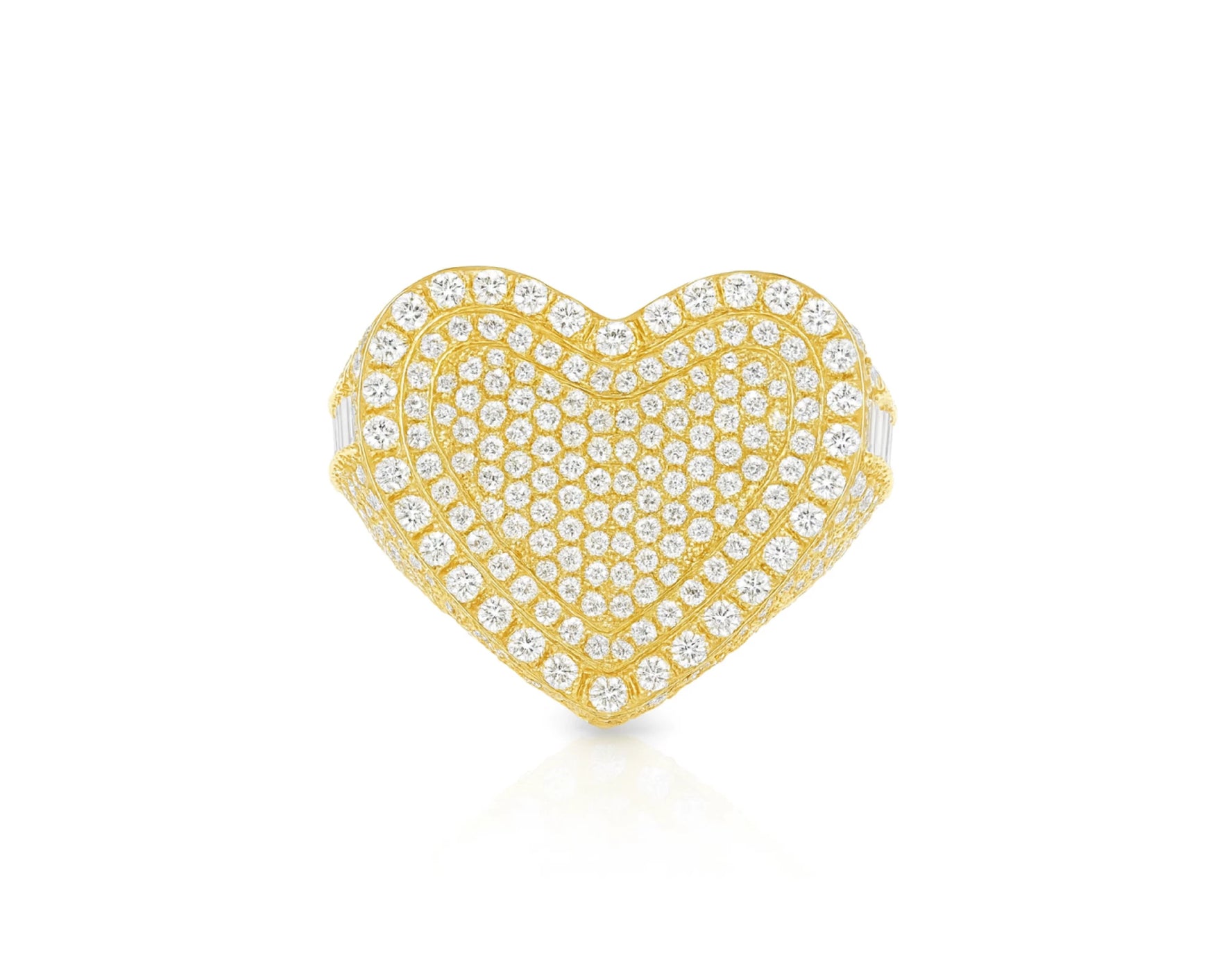 10k Gold Diamond Heart Ring with Pavé Round Accents 2.18ct – lifestyle 1148