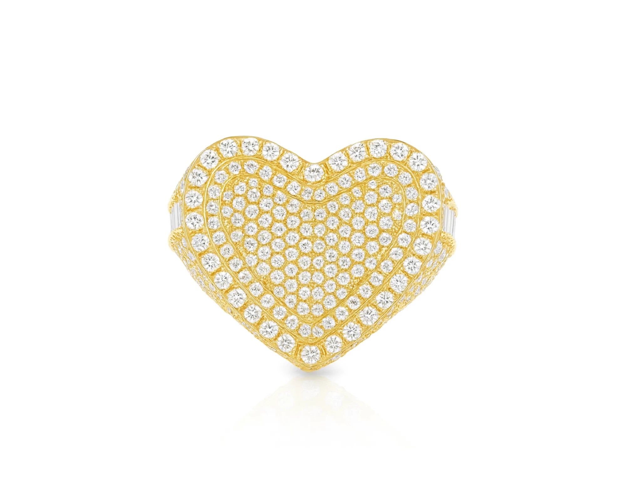 10k Gold Diamond Heart Ring with Pavé Round Accents 2.18ct – lifestyle 1148