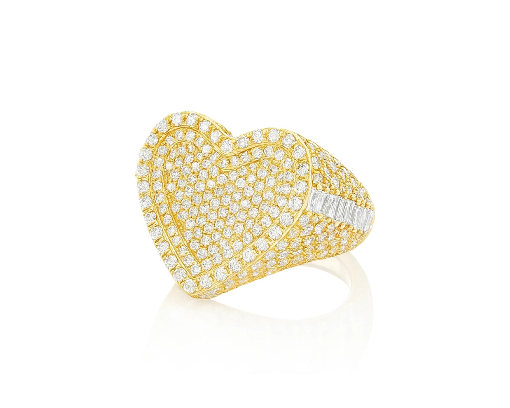 10k Gold Diamond Heart Ring with Pavé Round Accents 2.18ct – lifestyle 1149